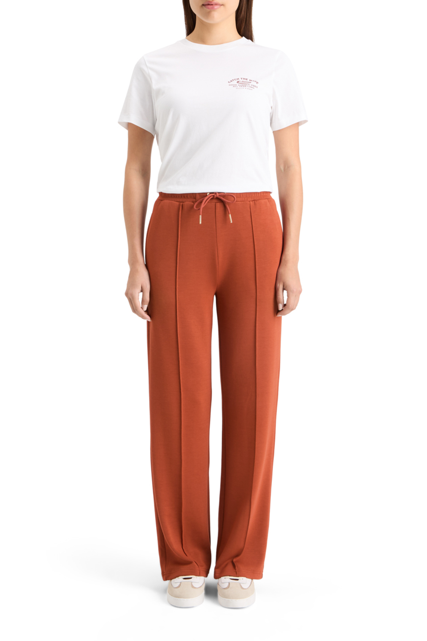 MODAL PIN-TUCK SWEATPANTS RUST 3