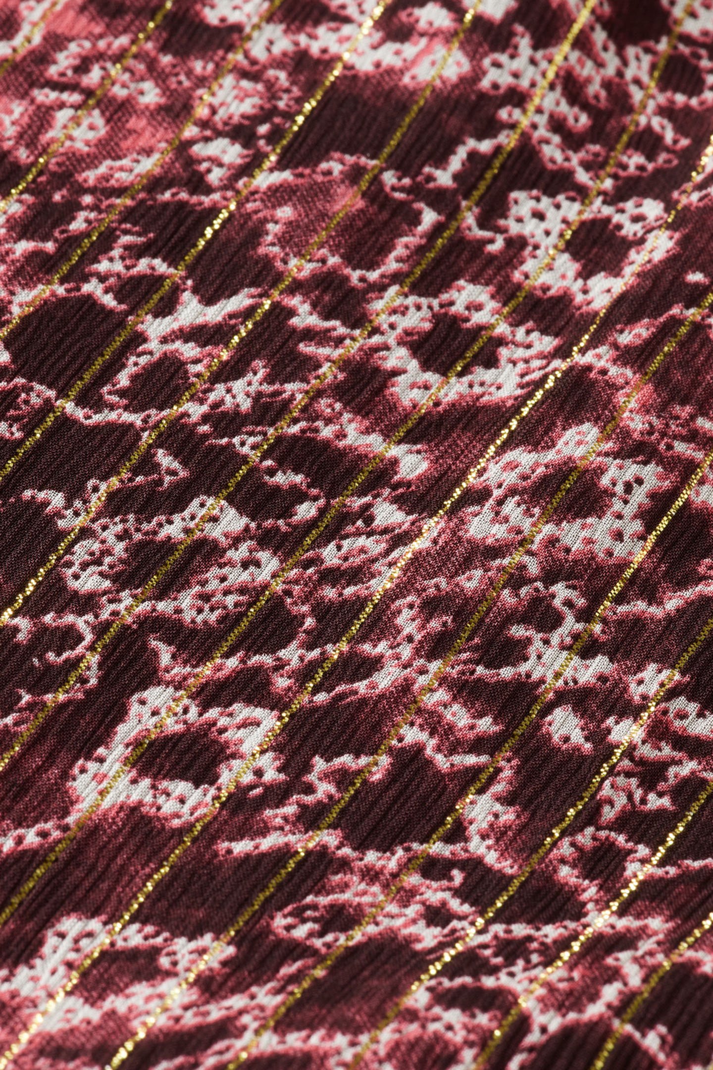 MIDI DRESS WITH LUREX AND PUFF SLEEVE SHIBORI FLORAL PINK 3