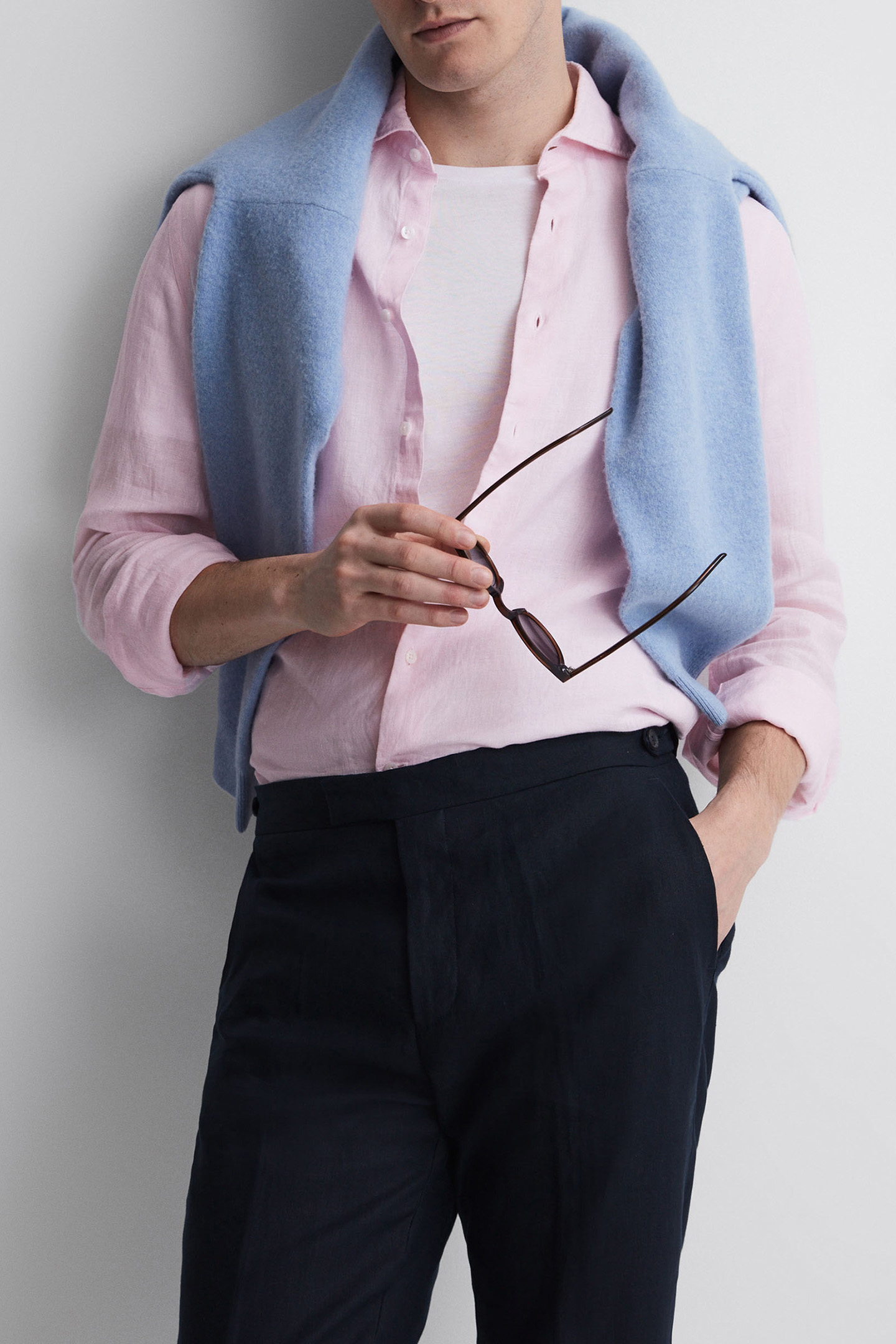 RUBAN-LS LINEN SHIRT SOFT PINK 6