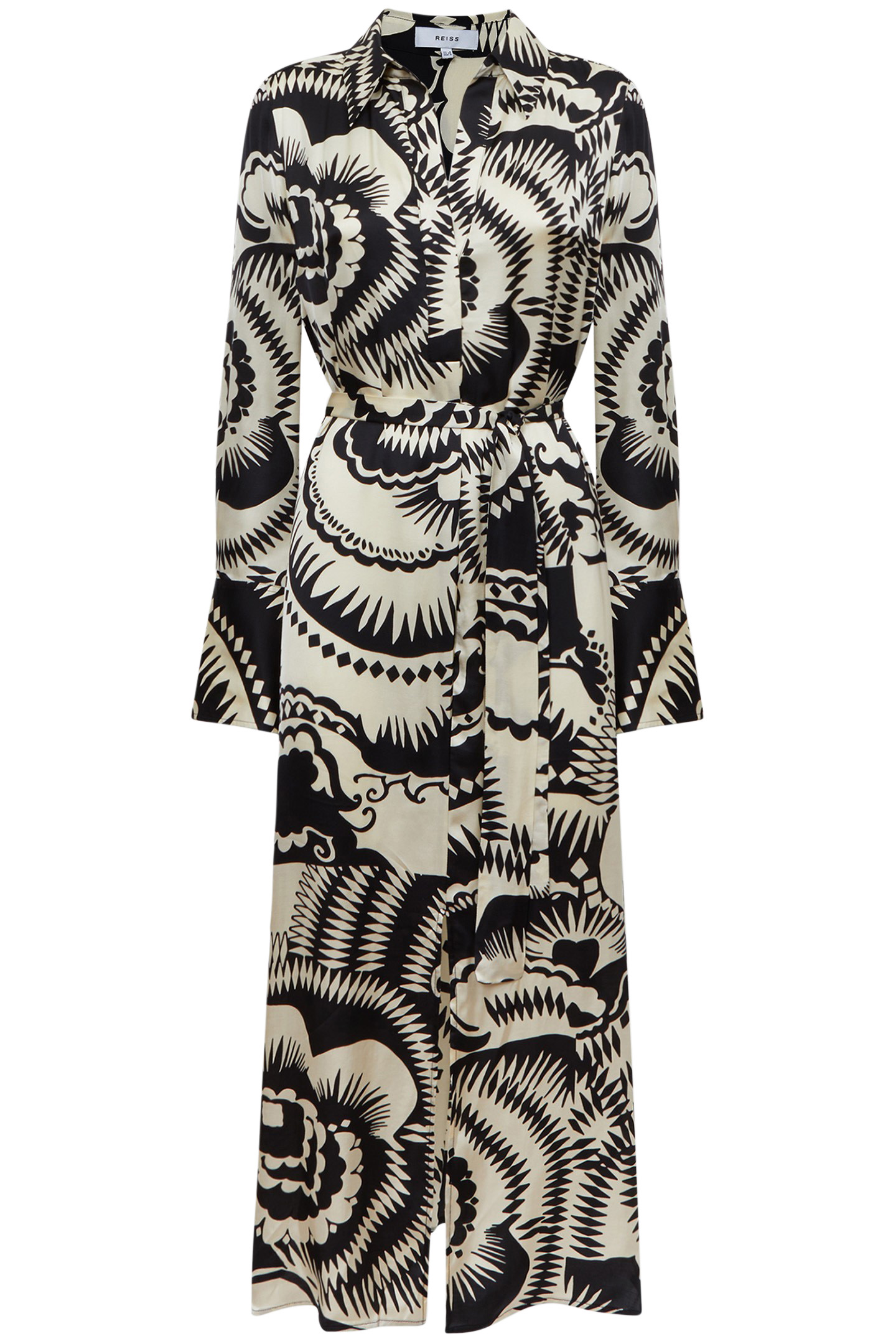 TILLY-PRINTED SHIRT MIDI BLACK/WHITE 3