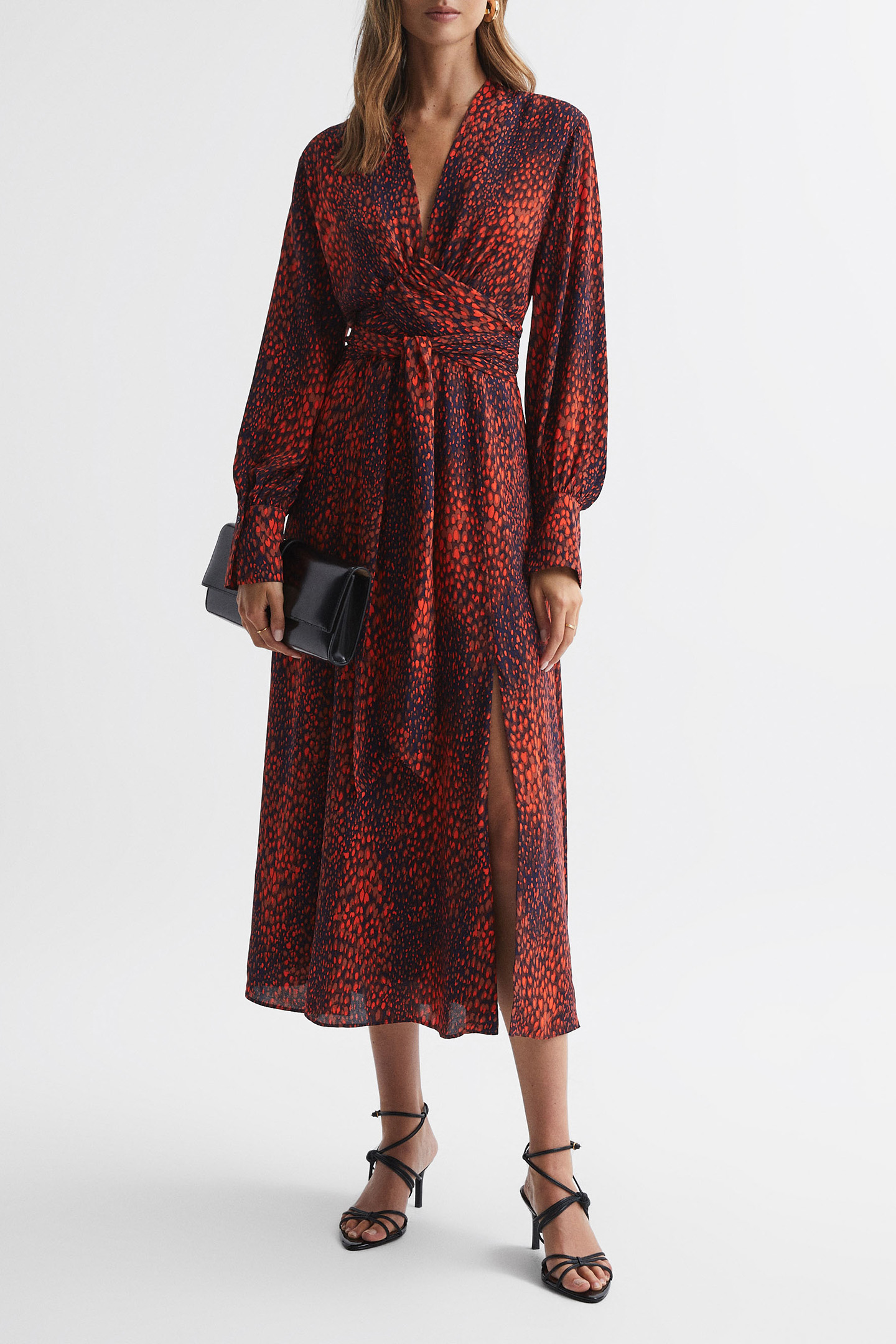 ANIMAL PRINTED MIDI RED 1