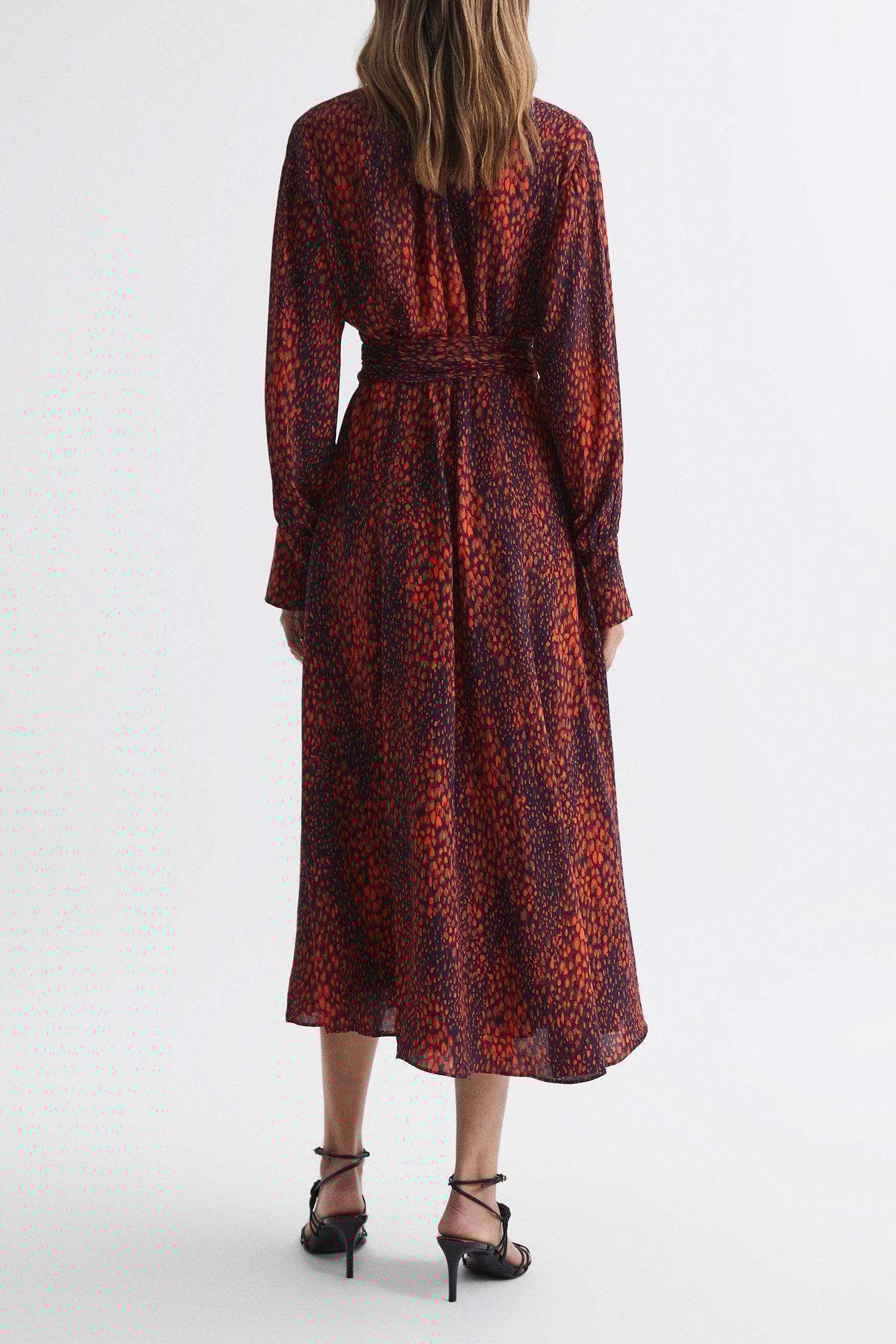 ANIMAL PRINTED MIDI RED 2