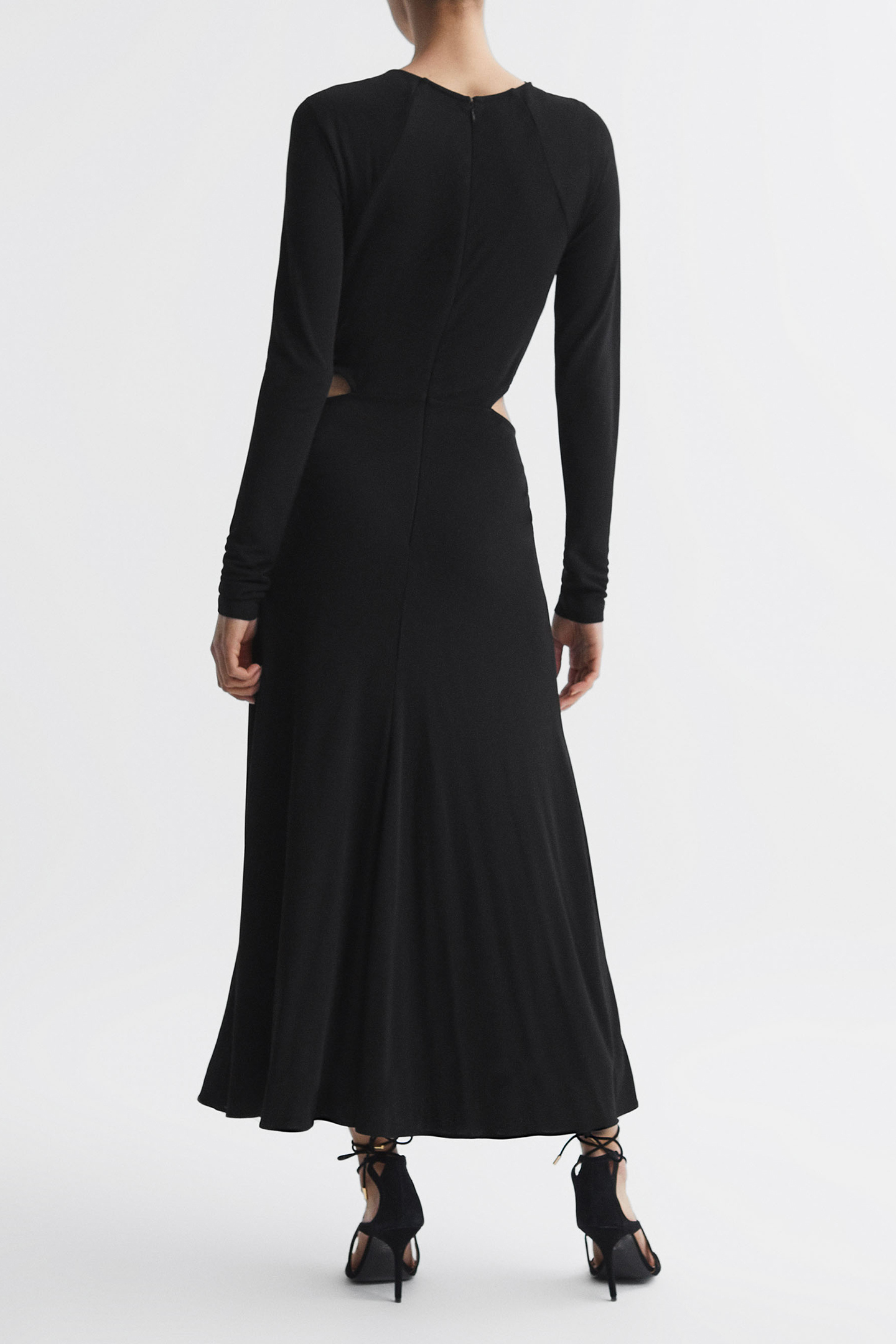 LONG SLEEVE JERSEY BODYCON MIDI BLACK 2