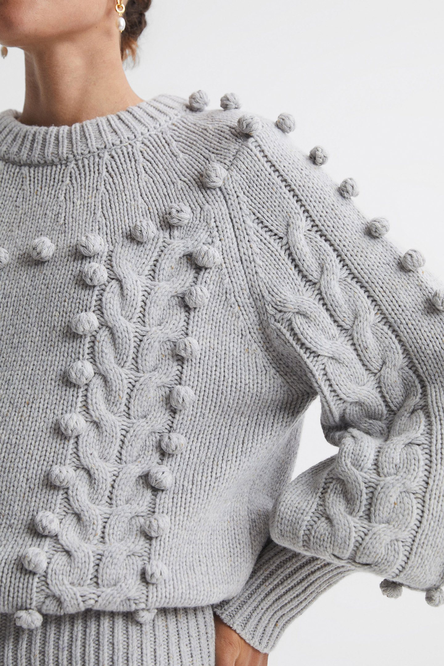 JOSLIN WOOL KNIT SWEATER GREY MARLE 5