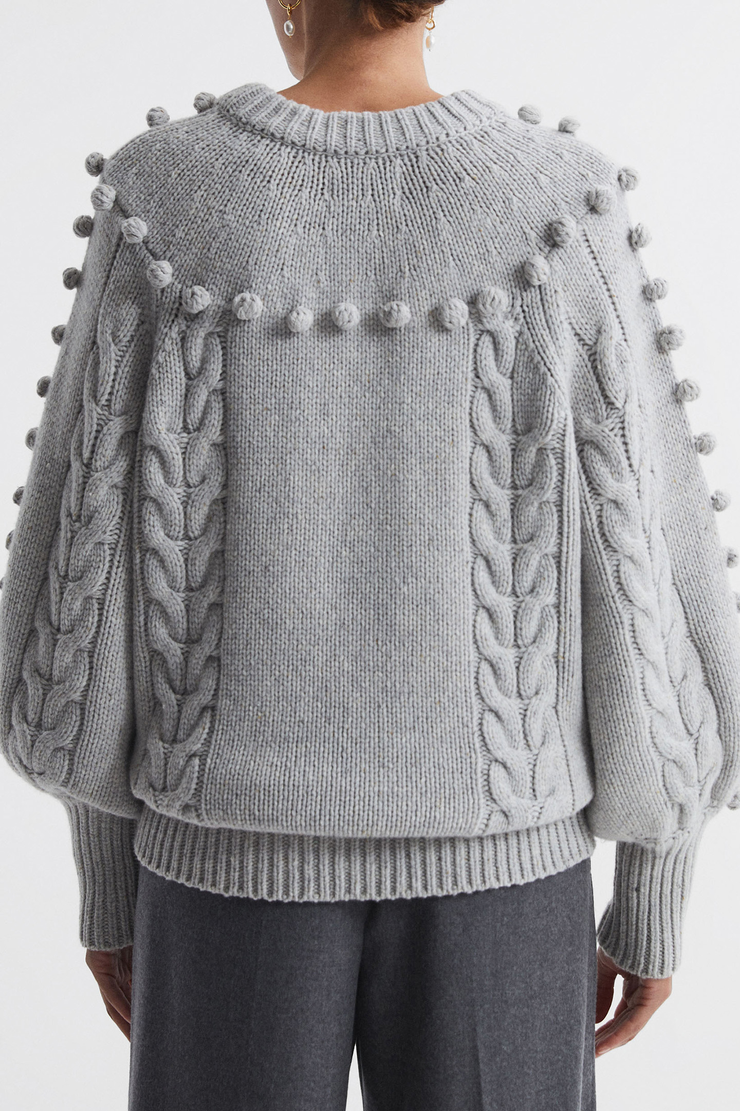 JOSLIN WOOL KNIT SWEATER GREY MARLE 2