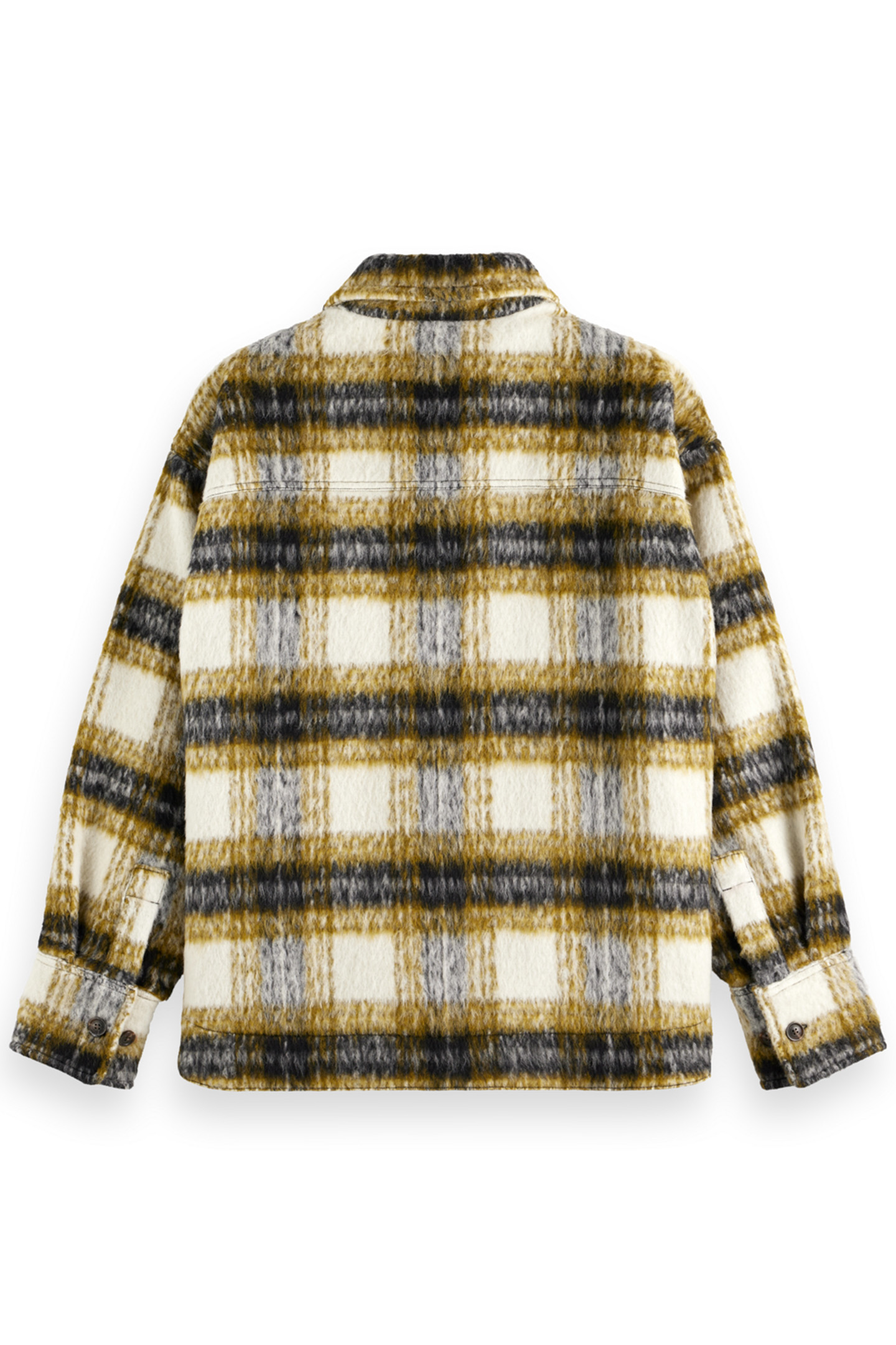 BRUSHED CHECK WOOL MIX SHIRT JACKET OLIVE CHECK 5