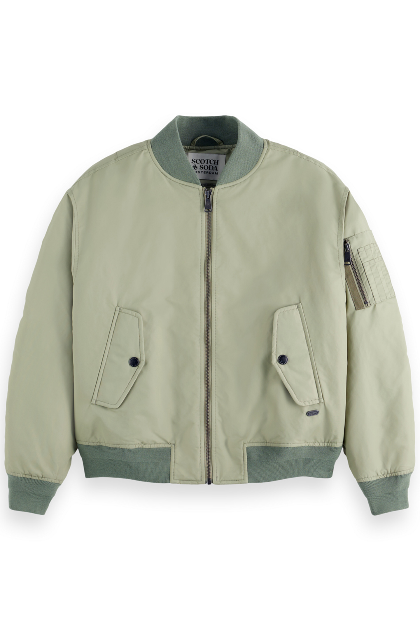 TECHNICAL NYLON BOMBER SAGE by Scotch & Soda