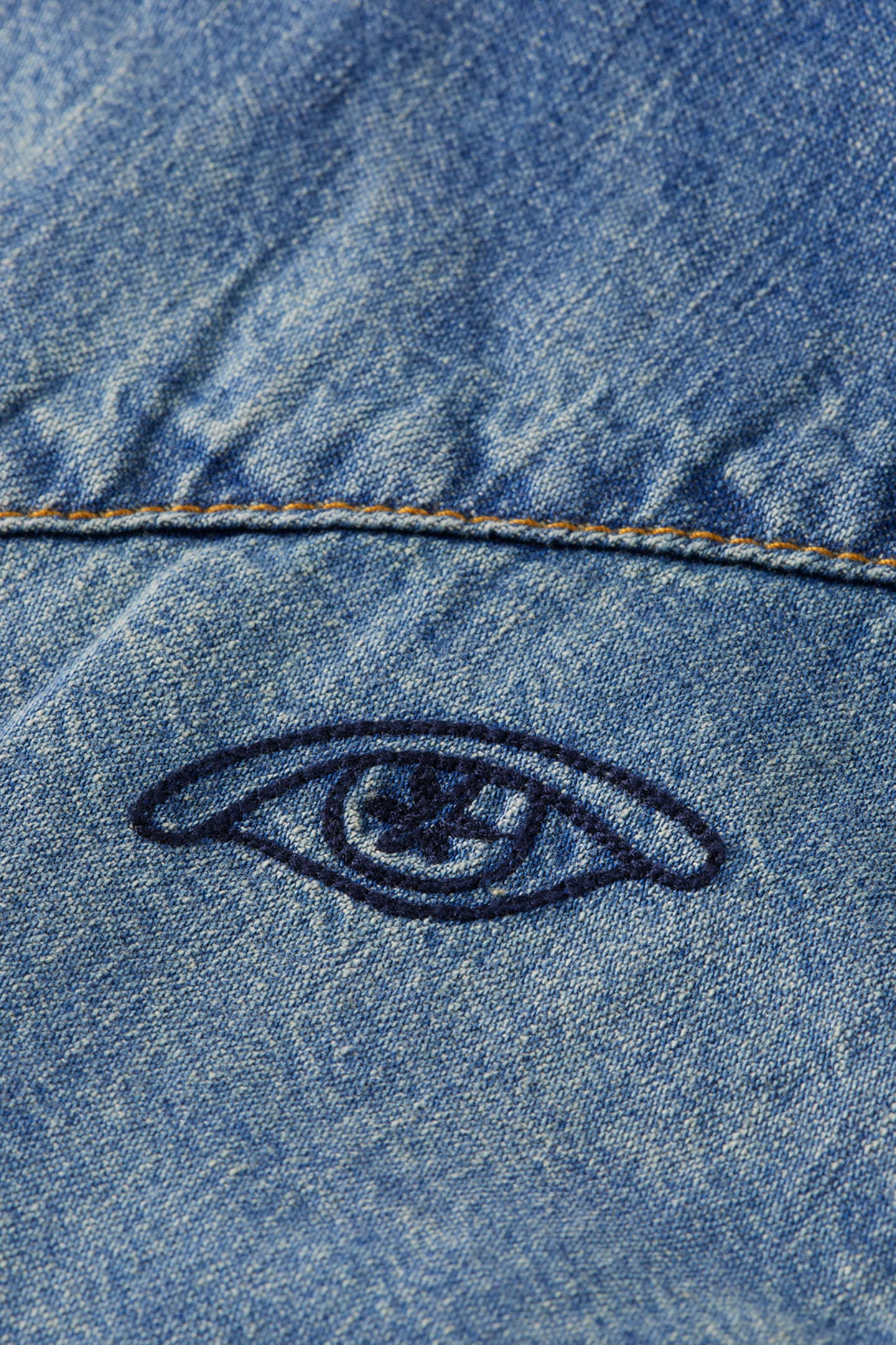 WASHED REGULAR FIT DENIM WESTERN SHIRT WITH EMBROIDERIES WAS 9