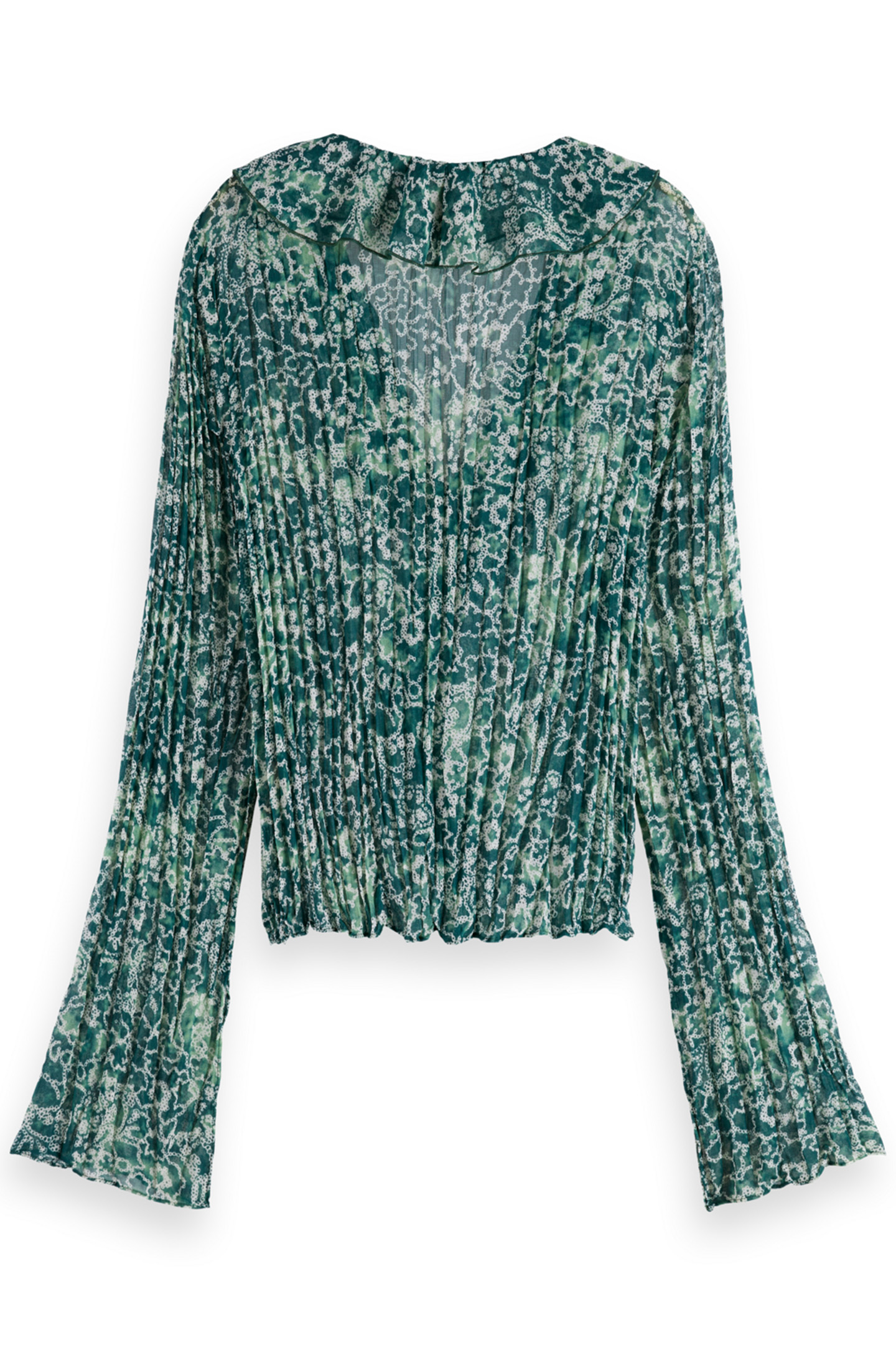 RUFFLED TOP SHIBORI FLORAL GREEN 5