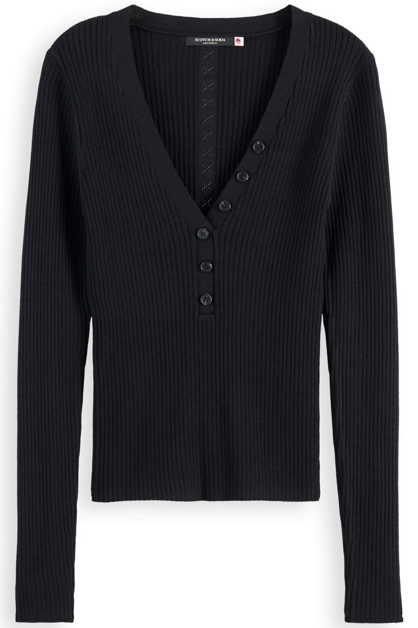 RIBBED FITTED PULLOVER EVENING BLACK 4