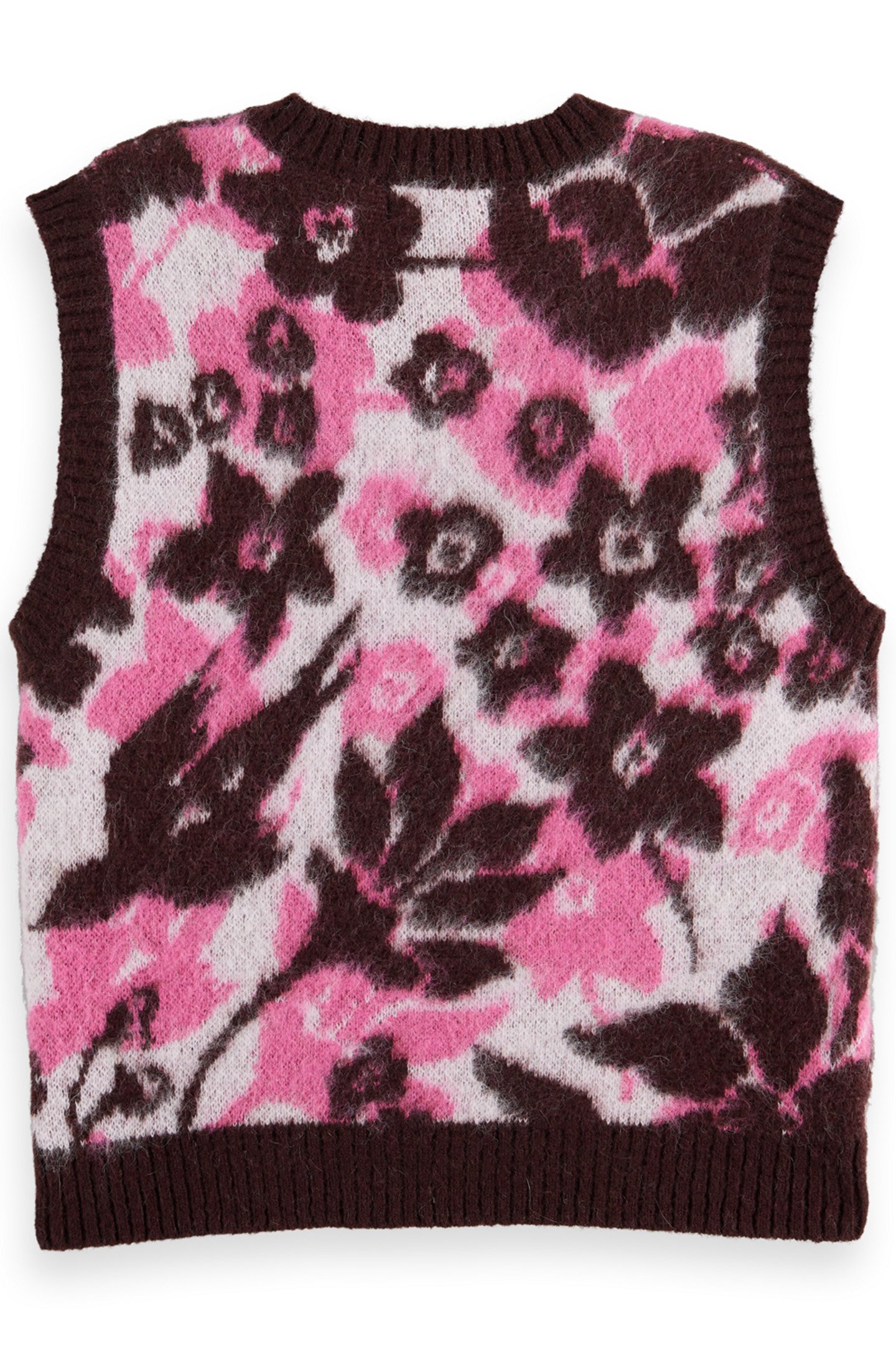 FUZZY V- NECK JACQUARD SPENCER WINTER FLORAL 5