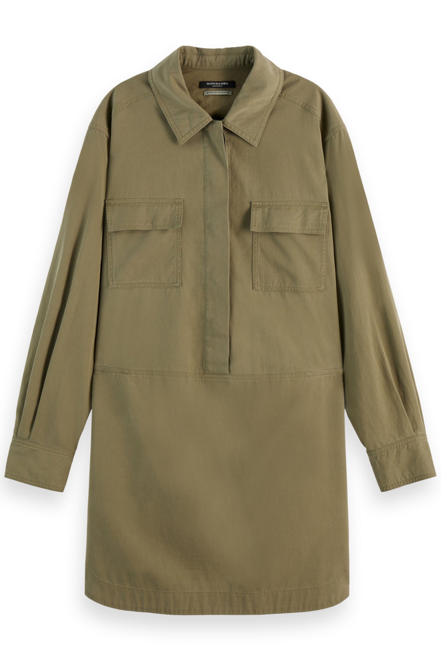 WASHED SHIRT DRESS WASHED MILITARY 3