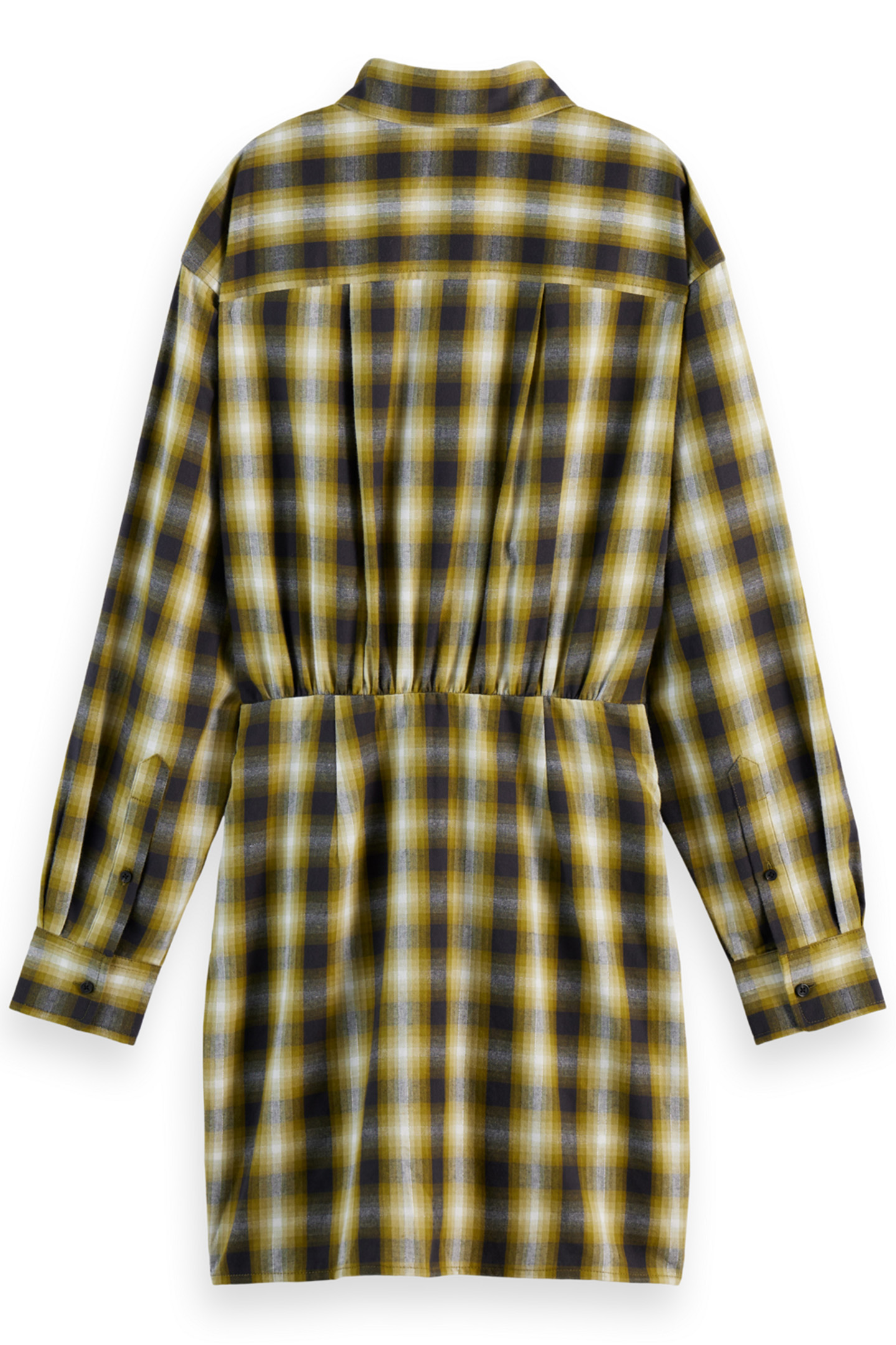 FLANNEL MINI WRAP DRESS OLIVE CHECK 4
