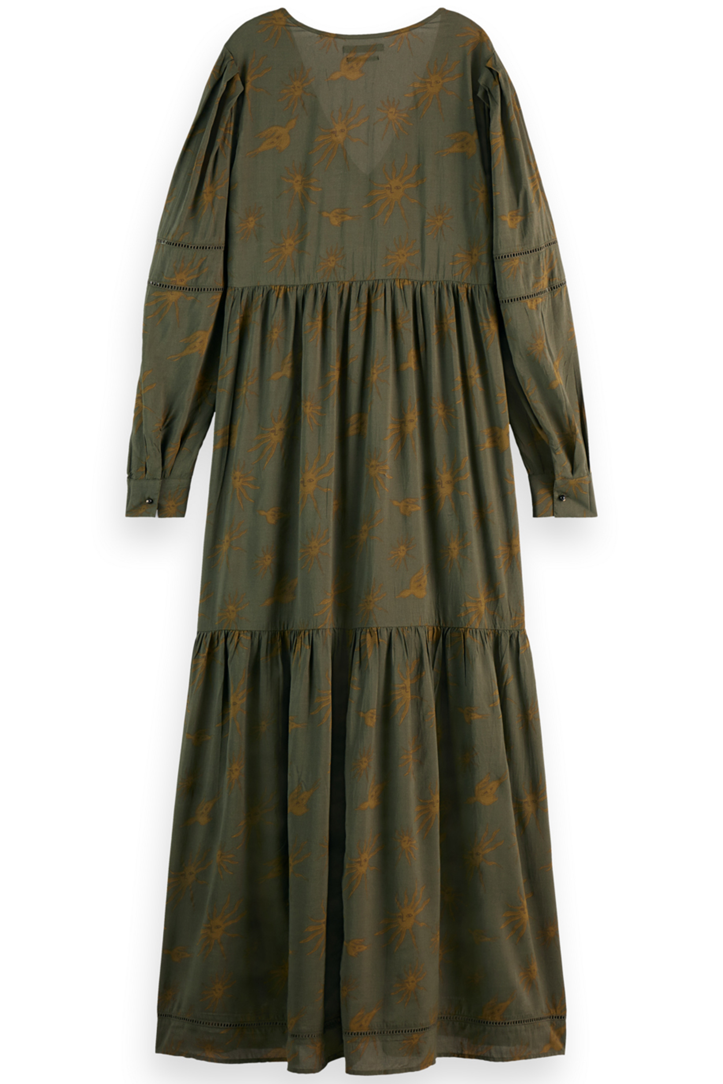 PRINTED MODAL MAXI DRESS MYSTIC SKY OLIVE 2