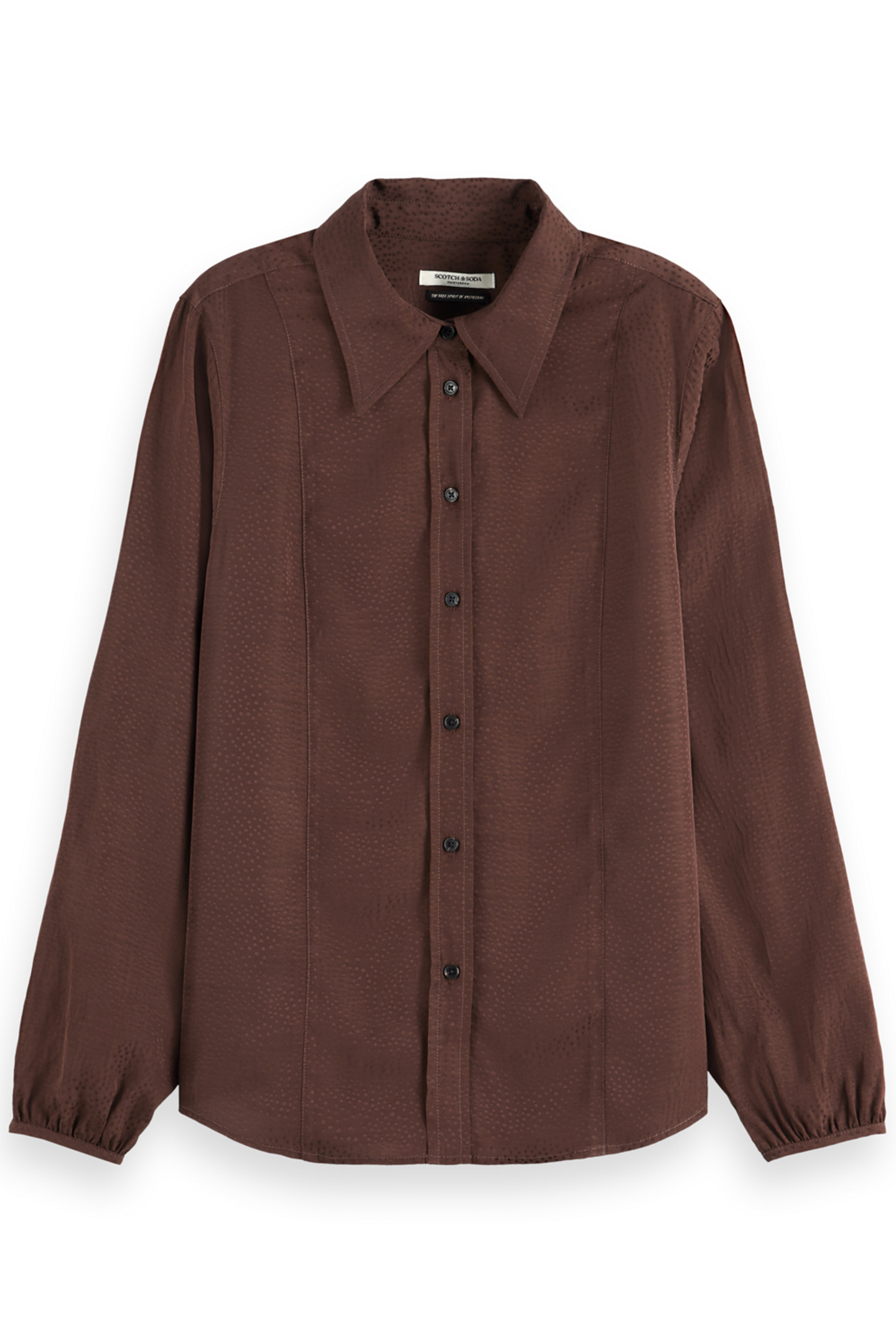 VISCOSE JACQUARD SHIRT COFFEE 1