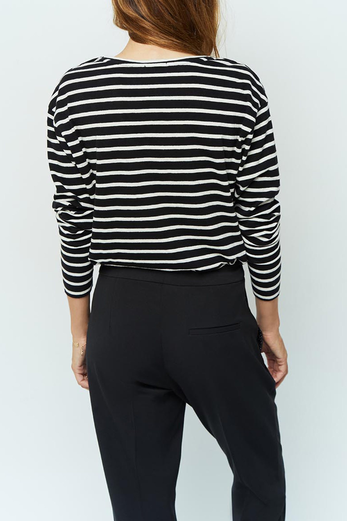 MARA _ T_SHIRT SAILOR BLACK AND ECRU WITH VISUAL DANCER BLAC 2