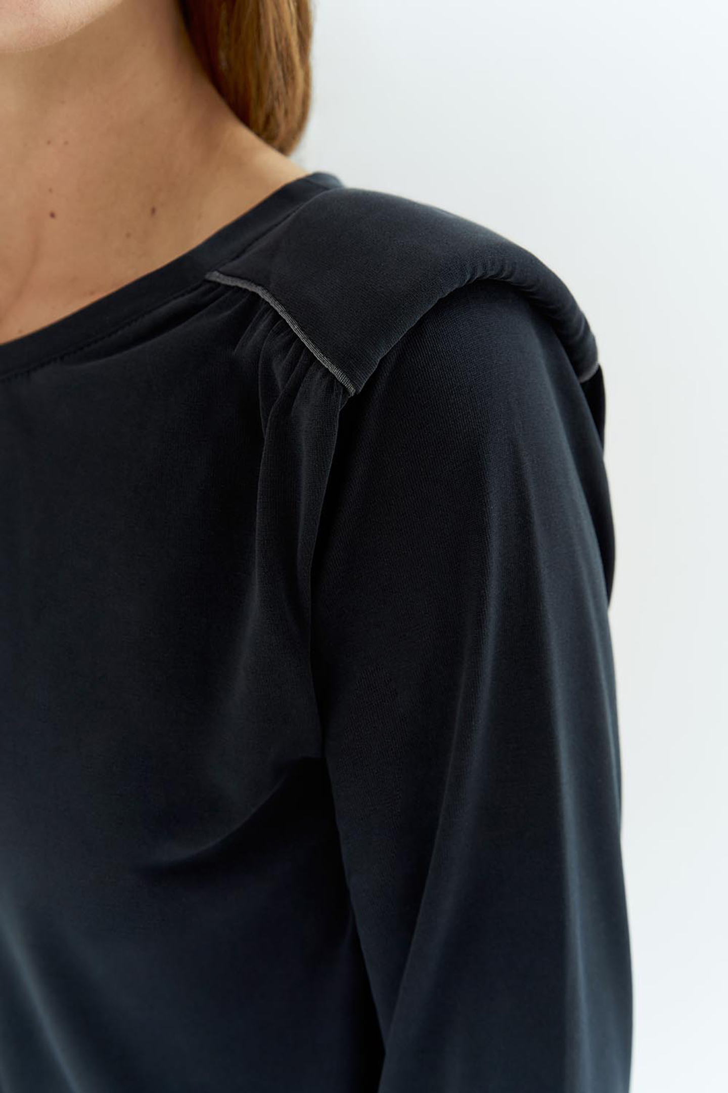 MINO _ BLACK T-SHIRT WITH SHOULDER PADS BLACK 5