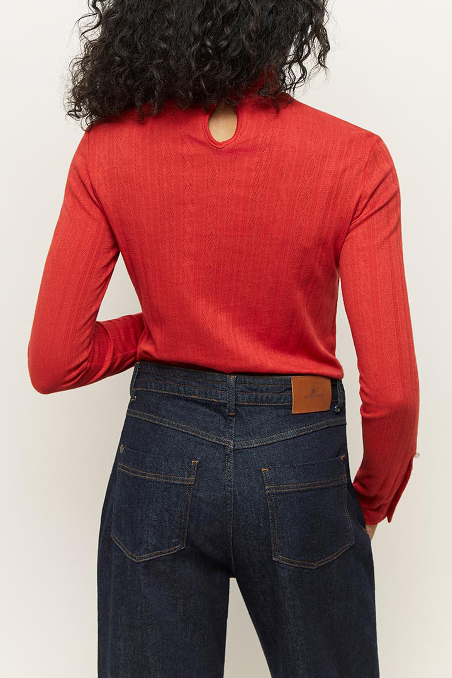 MALORY _ RED POINTELLE MESH T-SHIRT HOLLY BERRY 2