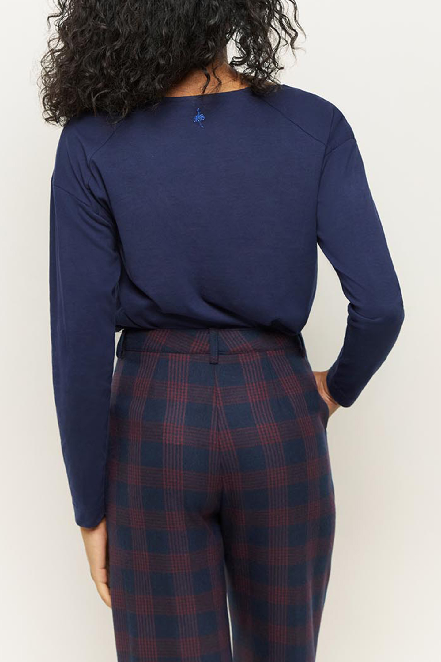 MAGENA _ ORGANIC COTTON NAVY T-SHIRT WITH MESSAGE NAVY 2