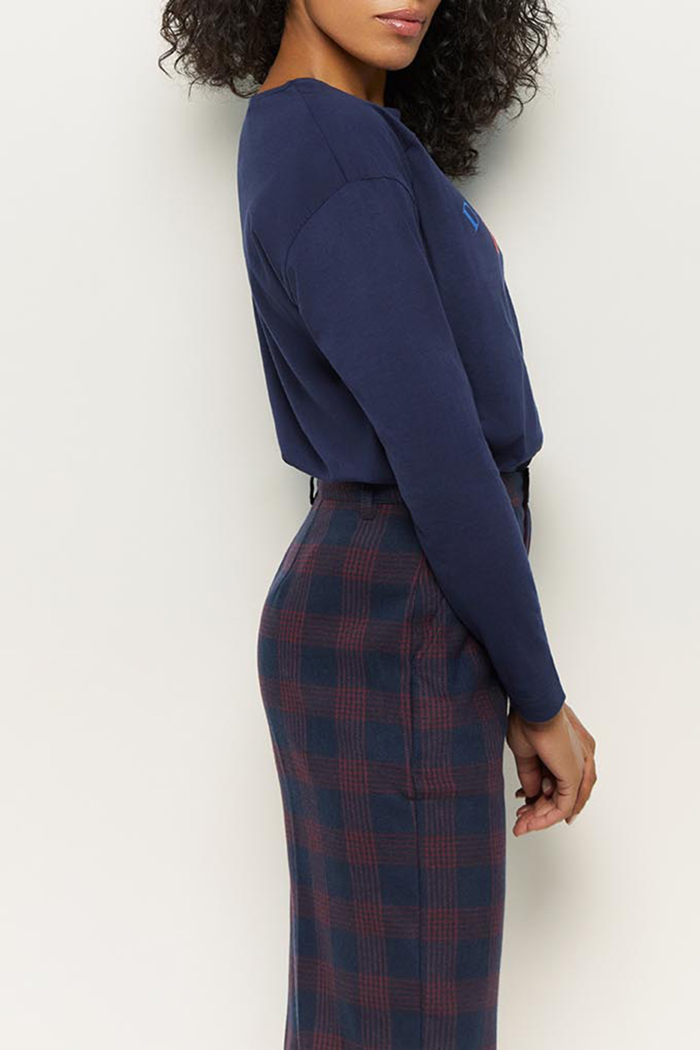 MAGENA _ ORGANIC COTTON NAVY T-SHIRT WITH MESSAGE NAVY 4