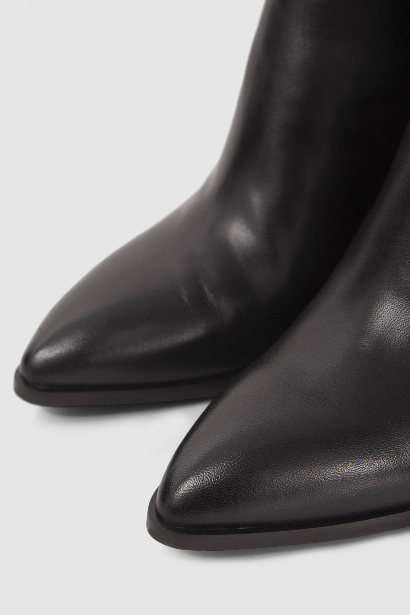 BLACK ZIPPED LEATHER BOOTS WITH METAL BAR 5
