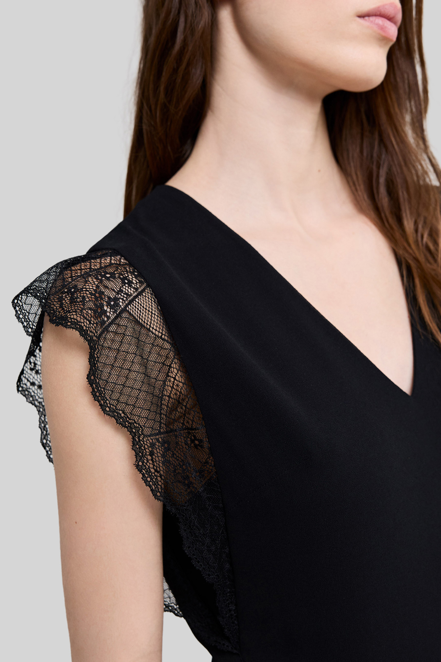 BLACK RECYCLED PLEATED LONG DRESS 6