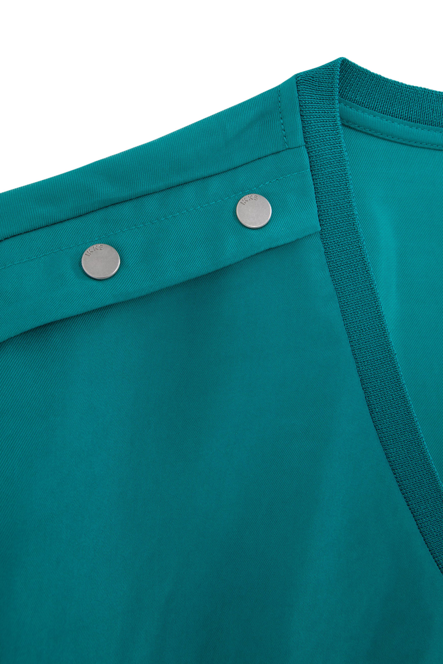 EMERALD SATIN TOP WITH STUDDED SHOULDERS 6
