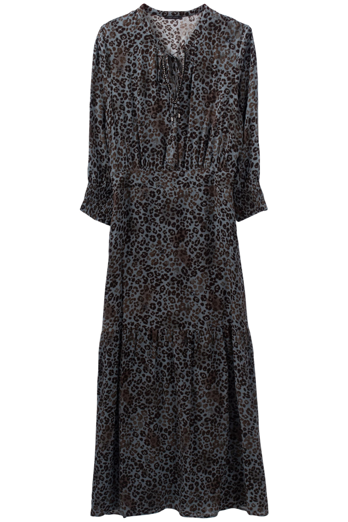 BLUE LENZING™ ECOVERO™ ROCK LEOPARD LONG DRESS 2