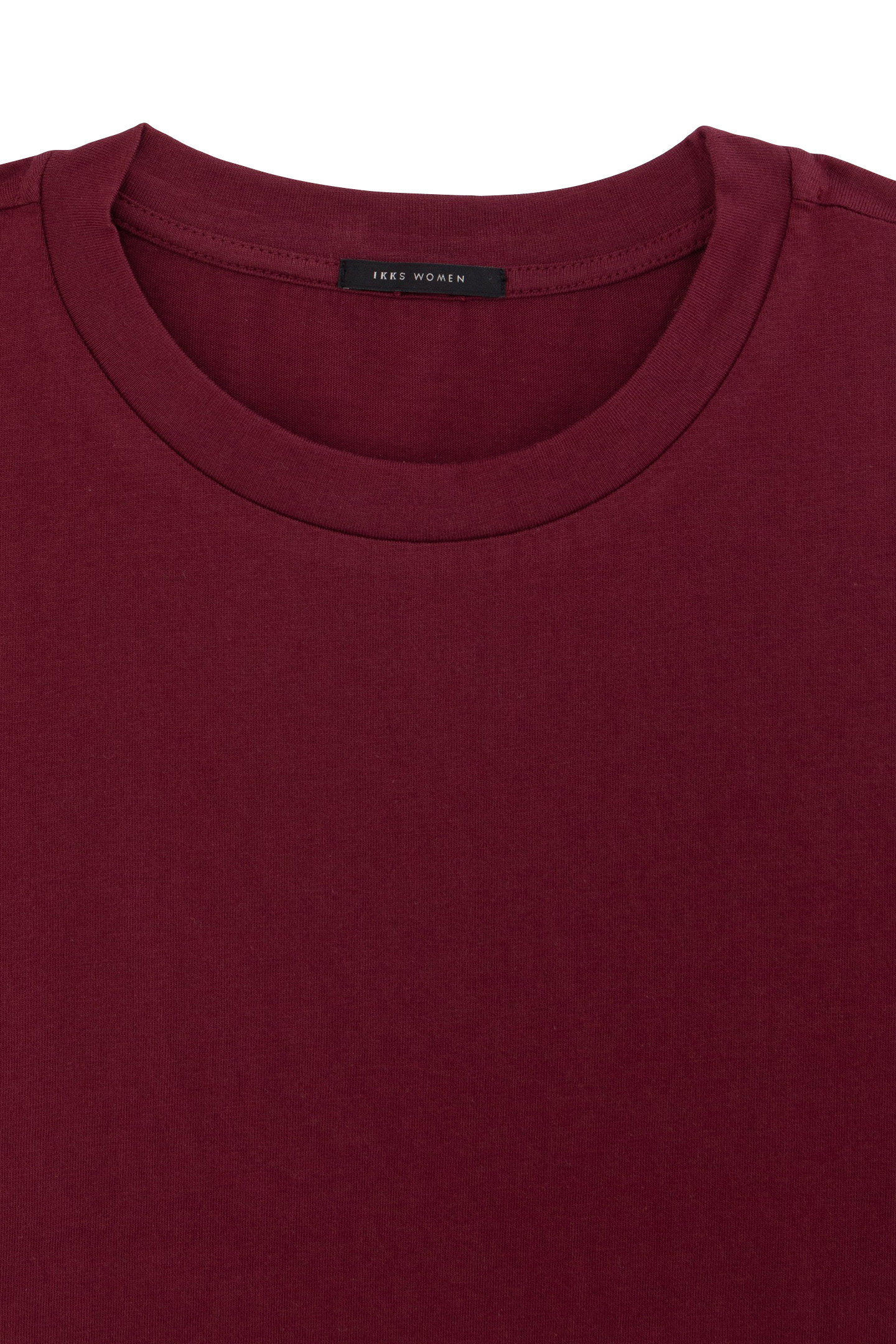 BURGUNDY ORGANIC COTTON BEAD EMBROIDERY T-SHIRT 6