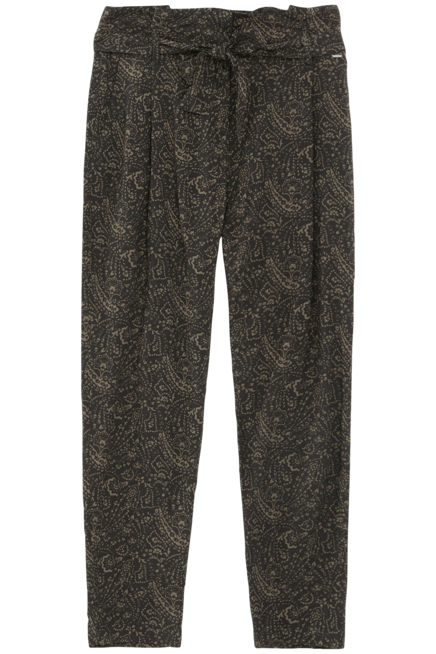 KHAKI LENZING™ ECOVERO™ FLORAL PAISLEY TROUSERS 4