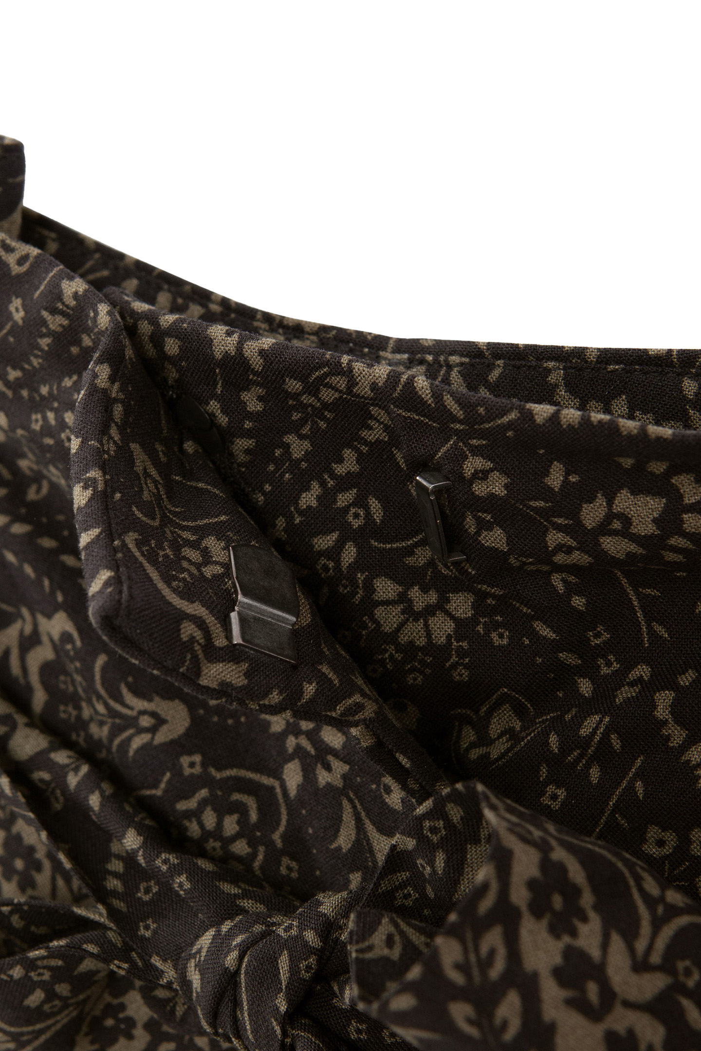 KHAKI LENZING™ ECOVERO™ FLORAL PAISLEY TROUSERS 7