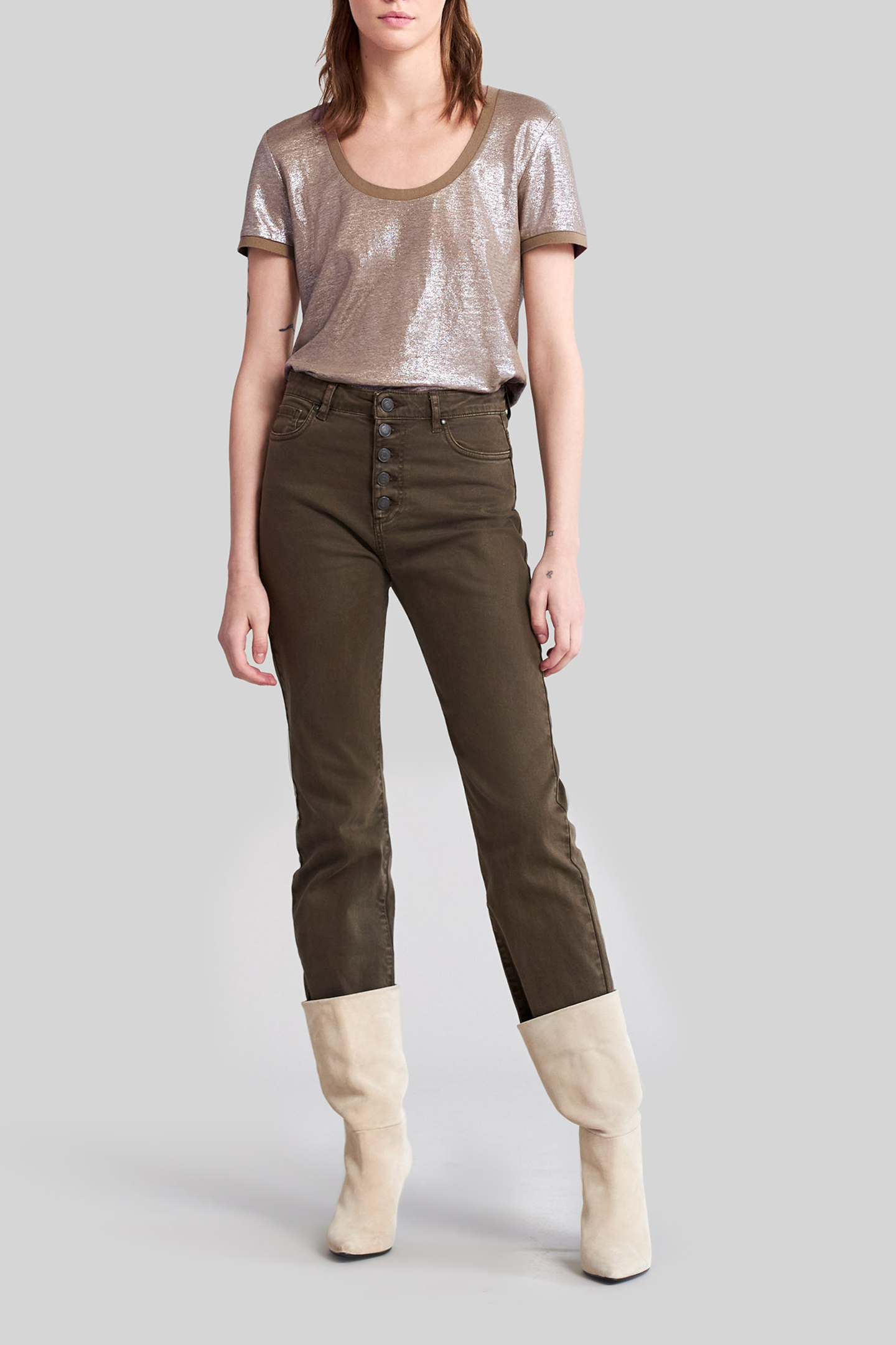 SESAME GLITTERY SOFT LINEN T-SHIRT 3