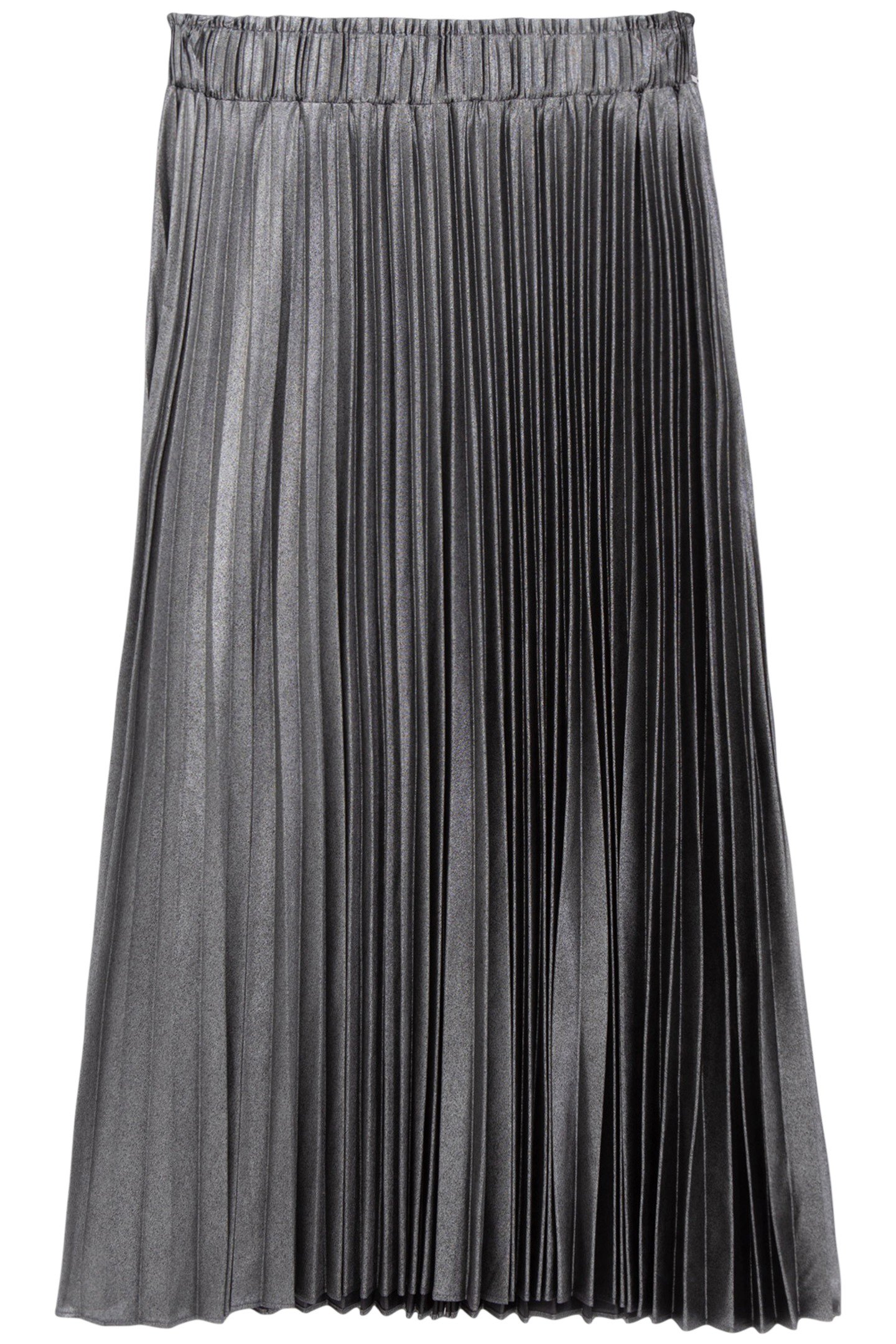 SILVER PLEATED MIDI SKIRT 5