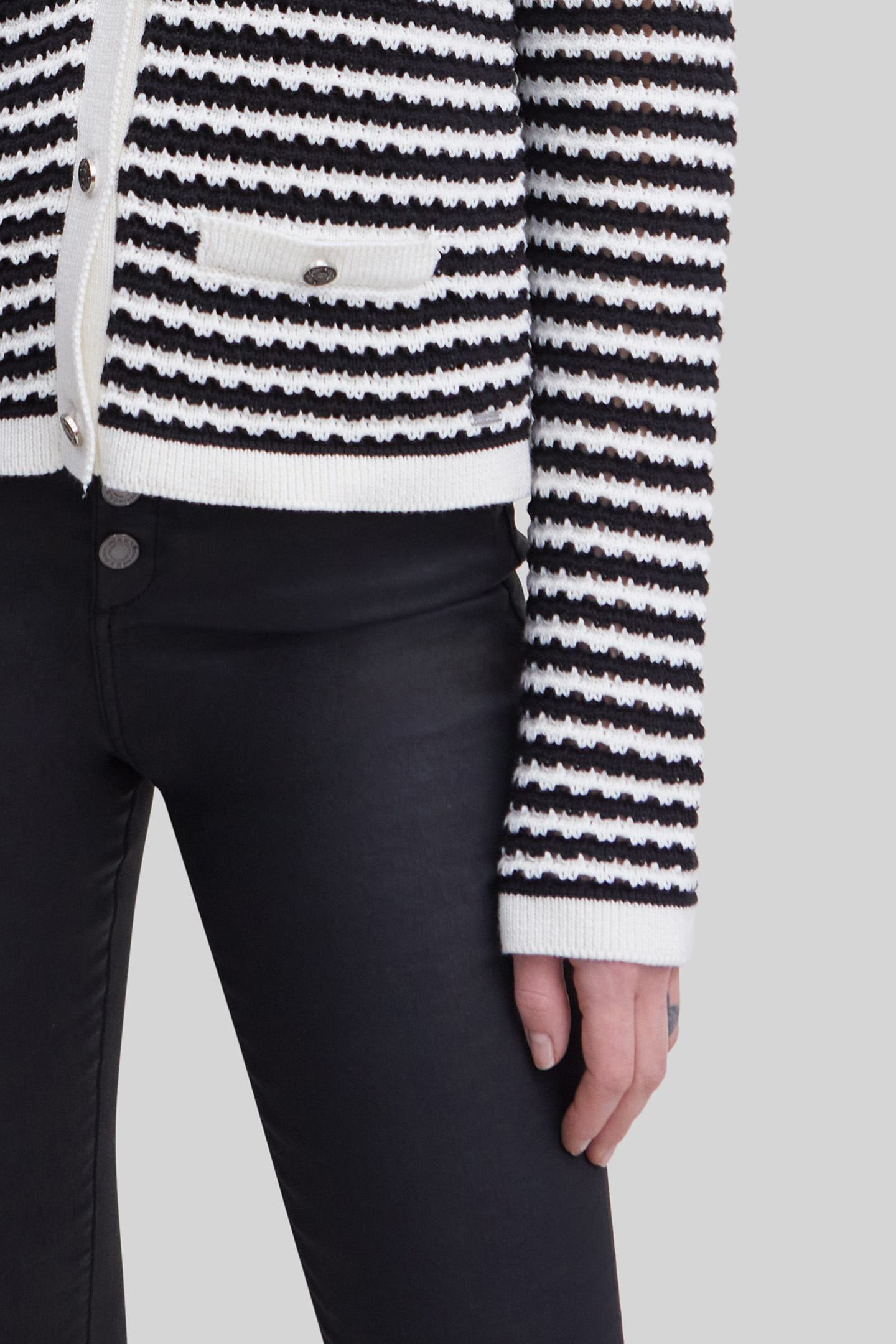 NAVY OPENWORK KNIT SAILOR-STRIPE CARDIGAN 7