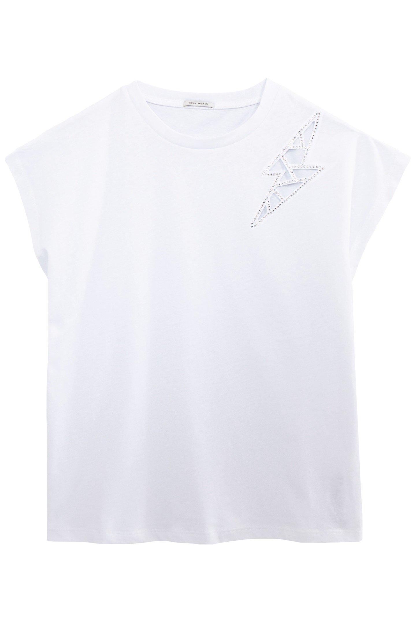 OFF-WHITE T-SHIRT WITH DIAMANTÉ LIGHTNING SEAMING 5