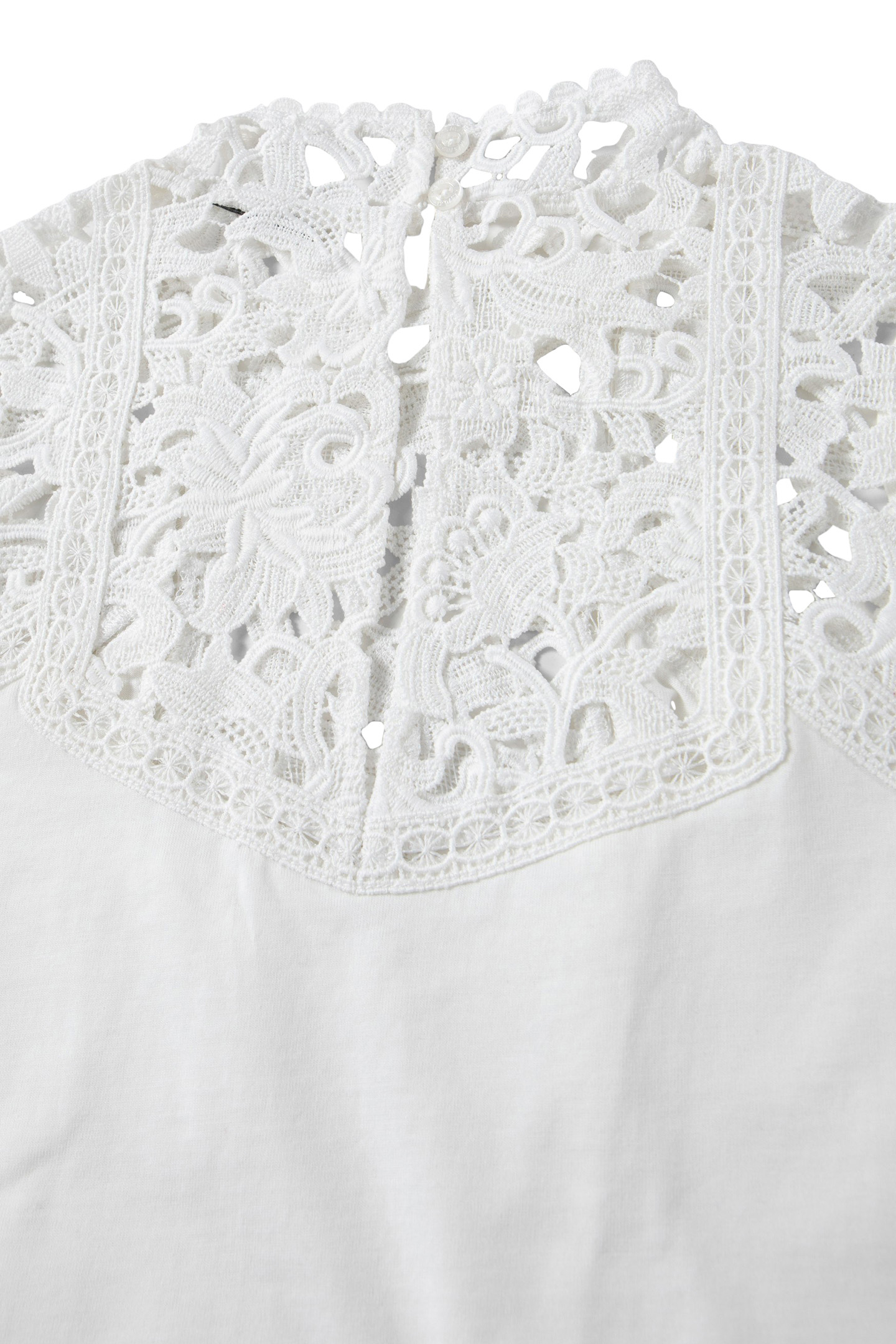 WHITE TANK TOP WITH GUIPURE NECKLINE 6