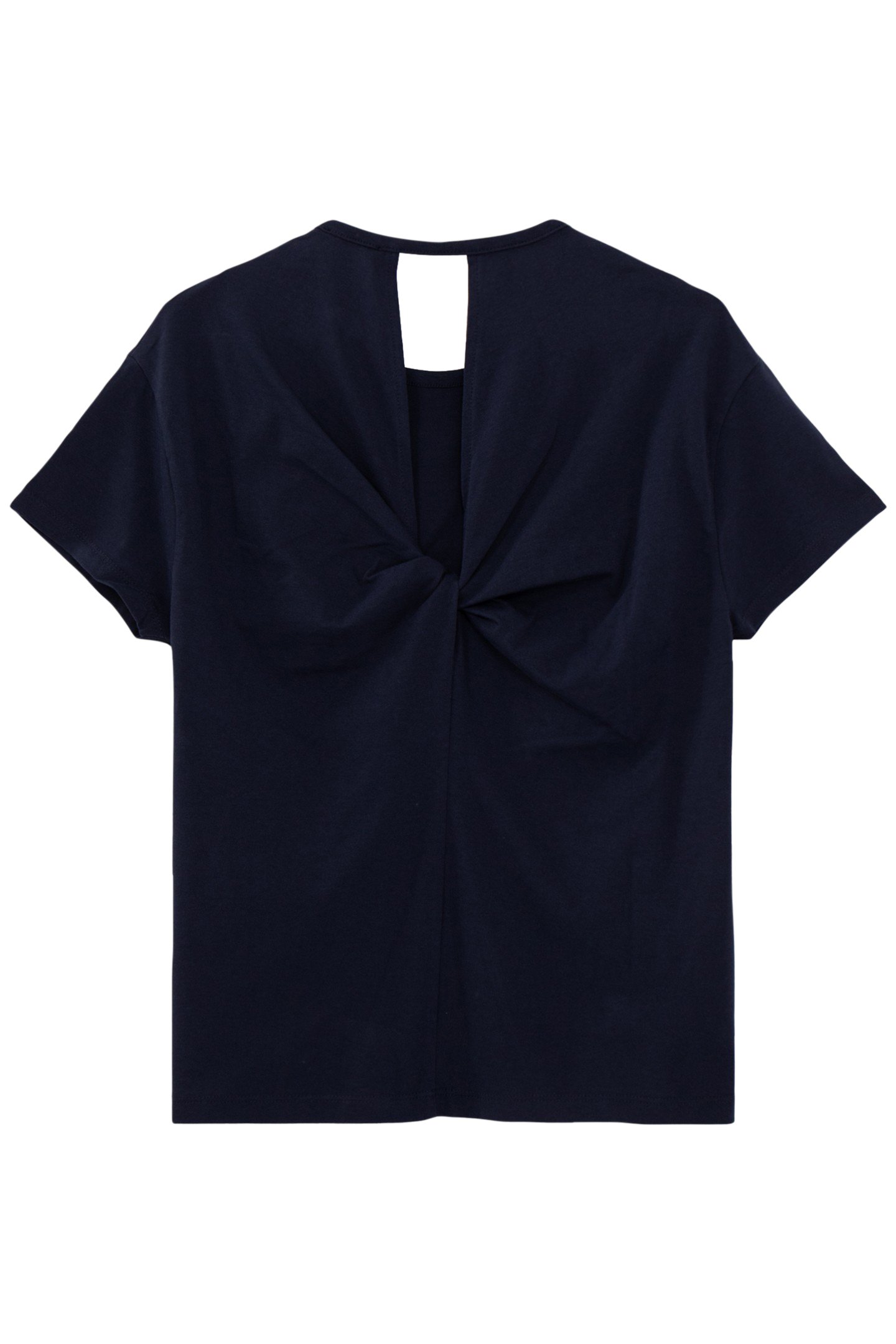 NAVY BLUE KNOTTED ORGANIC COTTON T-SHIRT 6