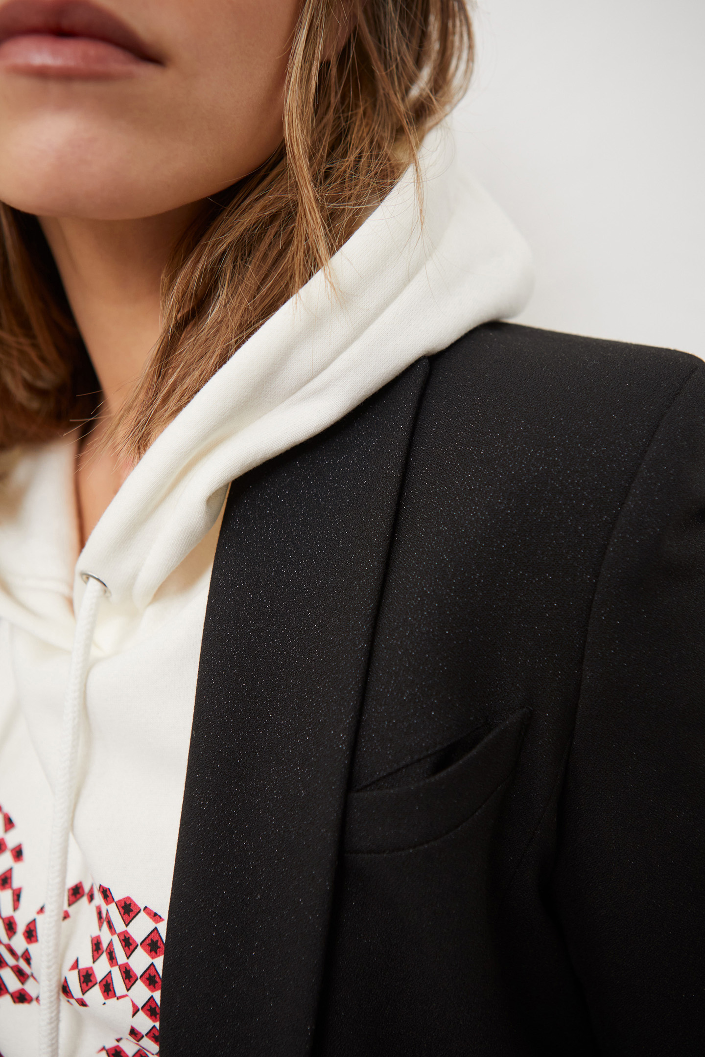 METALLIC BLACK FABRIC LONG SUIT JACKET 7