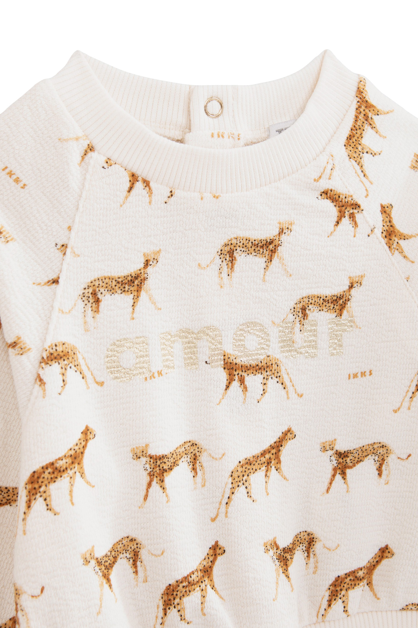 BABY GIRLS’ ECRU ORGANIC COTTON SWEATSHIRT, PANTHER PRINT 7