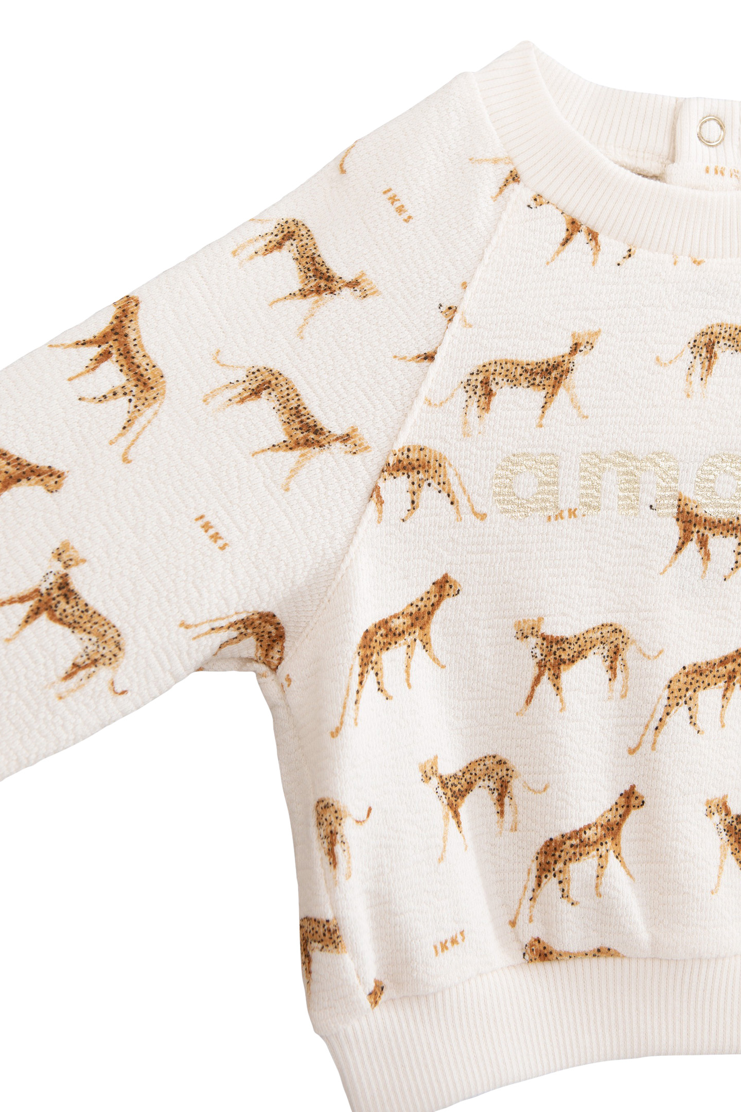 BABY GIRLS’ ECRU ORGANIC COTTON SWEATSHIRT, PANTHER PRINT 4