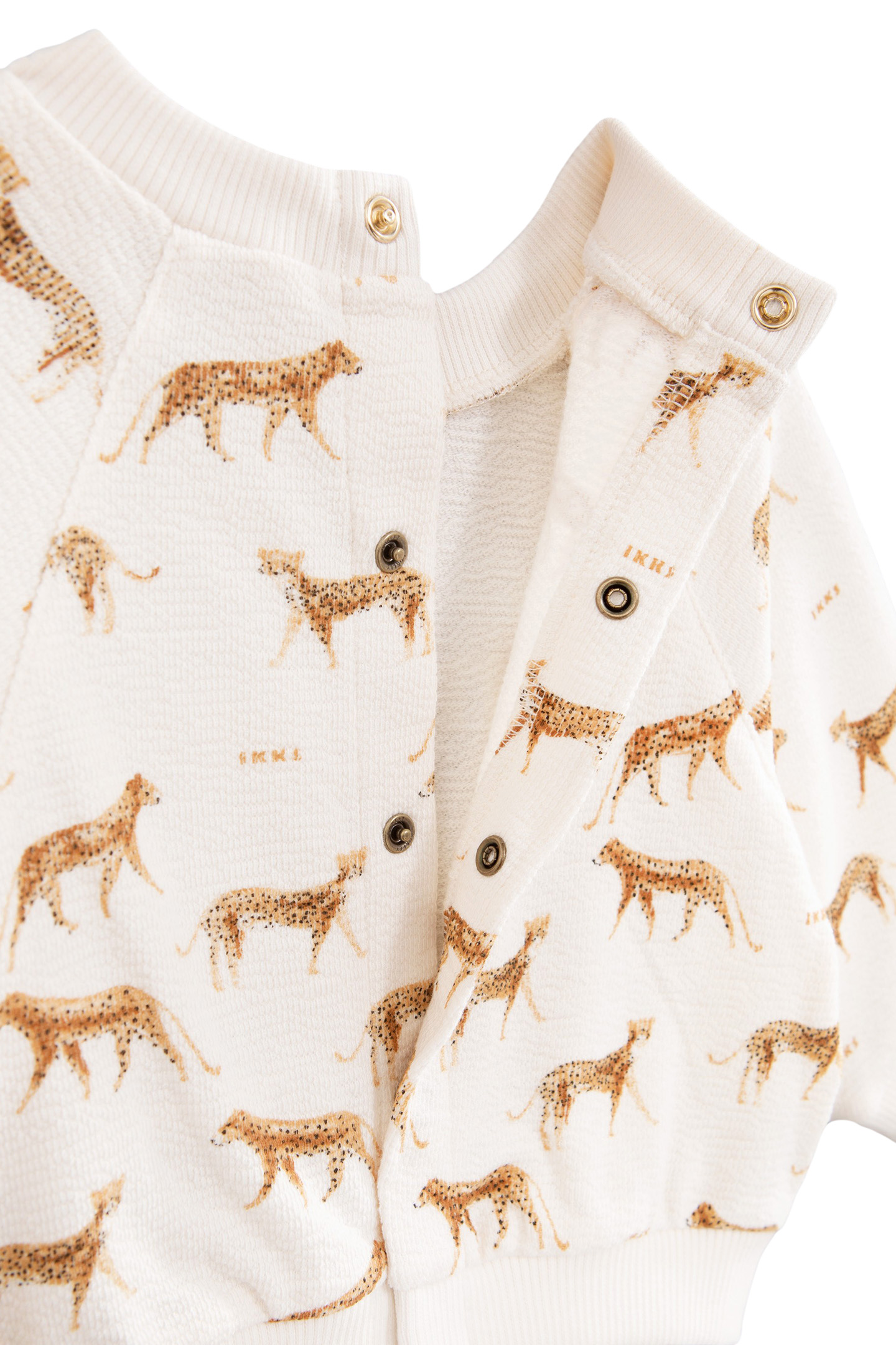 BABY GIRLS’ ECRU ORGANIC COTTON SWEATSHIRT, PANTHER PRINT 3