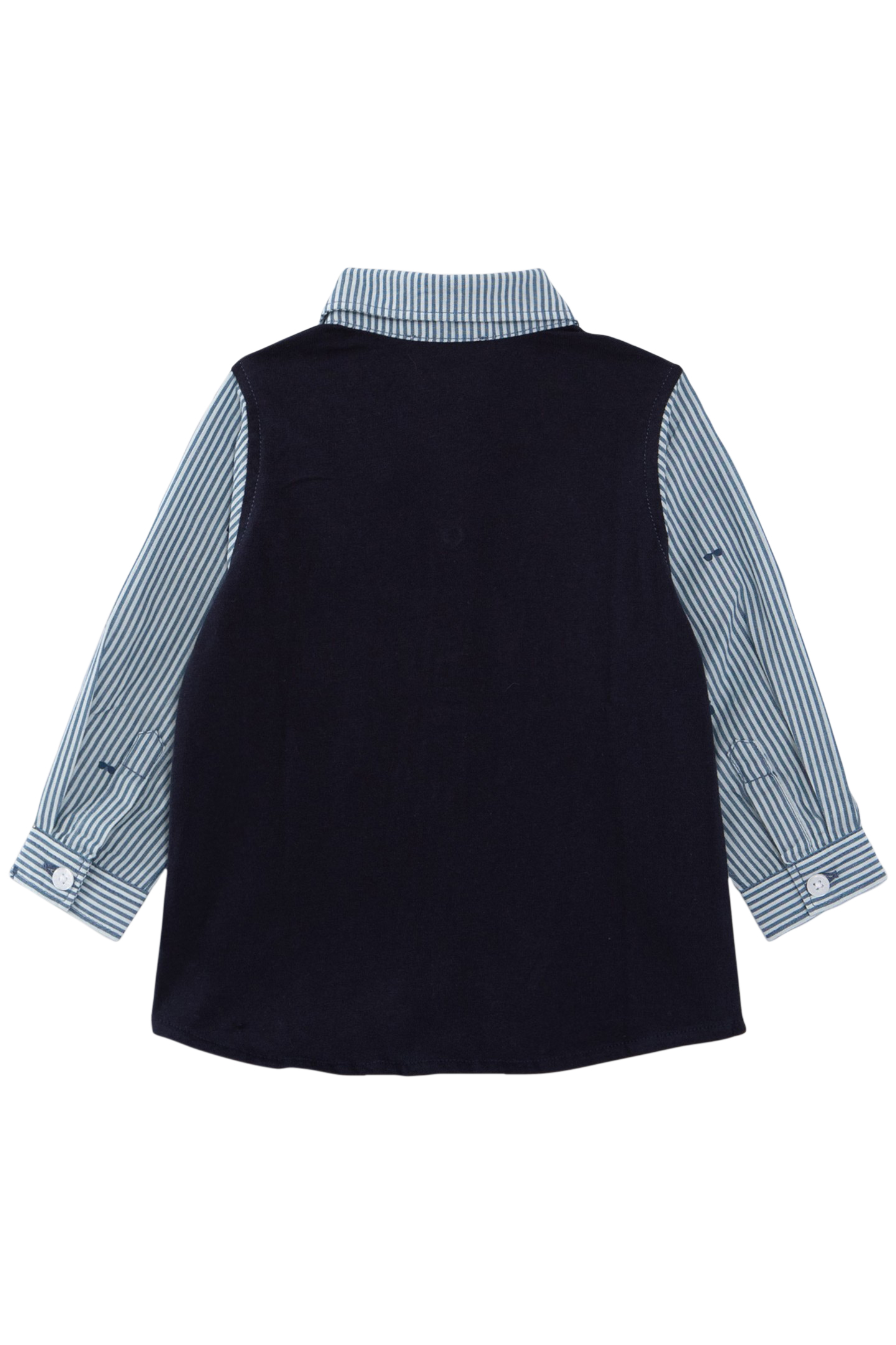 BABY BOYS’ MIXED FABRIC STRIPED AND SUMMER MOTIF SHIRT 2