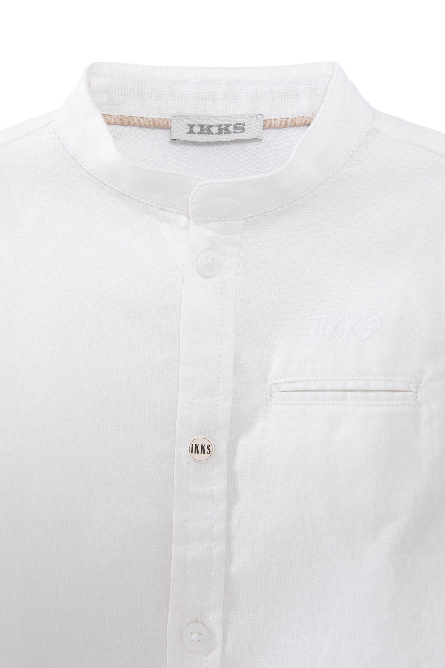 BABY BOY TWO-PLY MAO COLLAR WHITE SHIRT 3