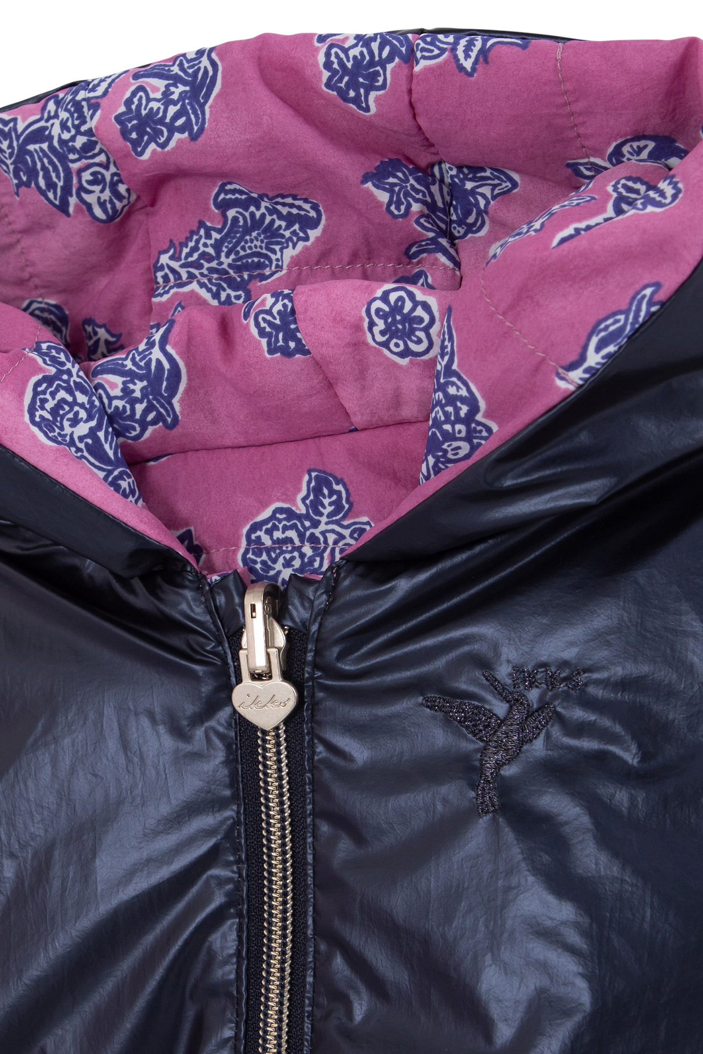 BABY GIRLS' INDIAN FLORAL/NAVY REVERSIBLE PADDED JACKET 5