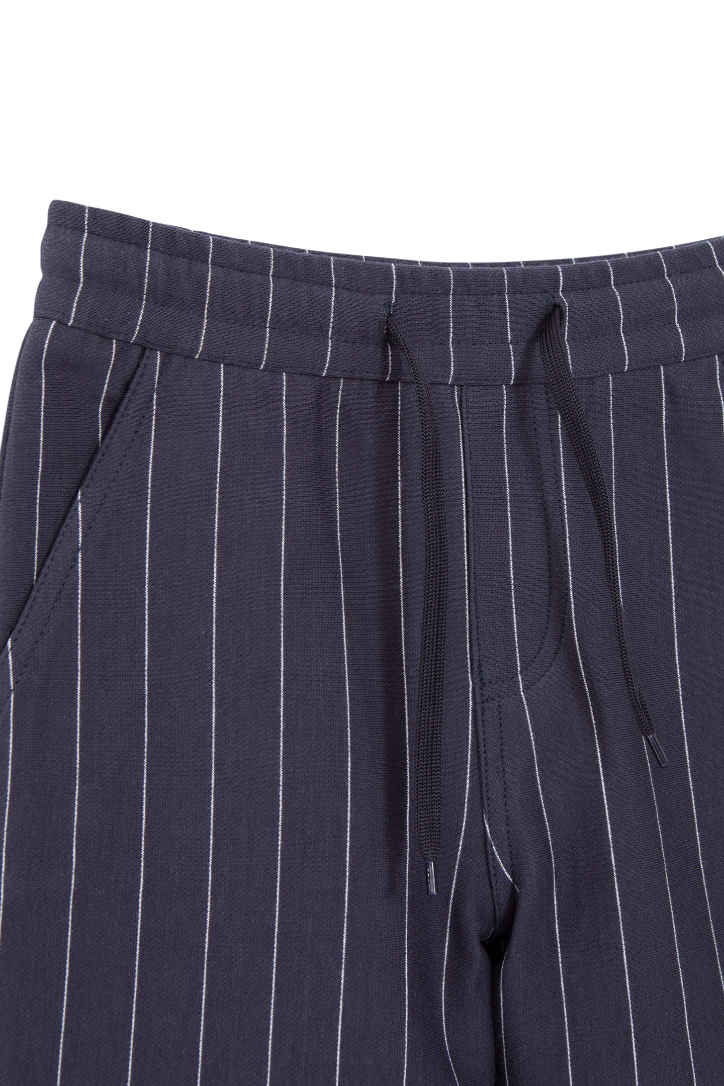 BOYS' NAVY KNIT PINSTRIPED BERMUDA SHORTS 3