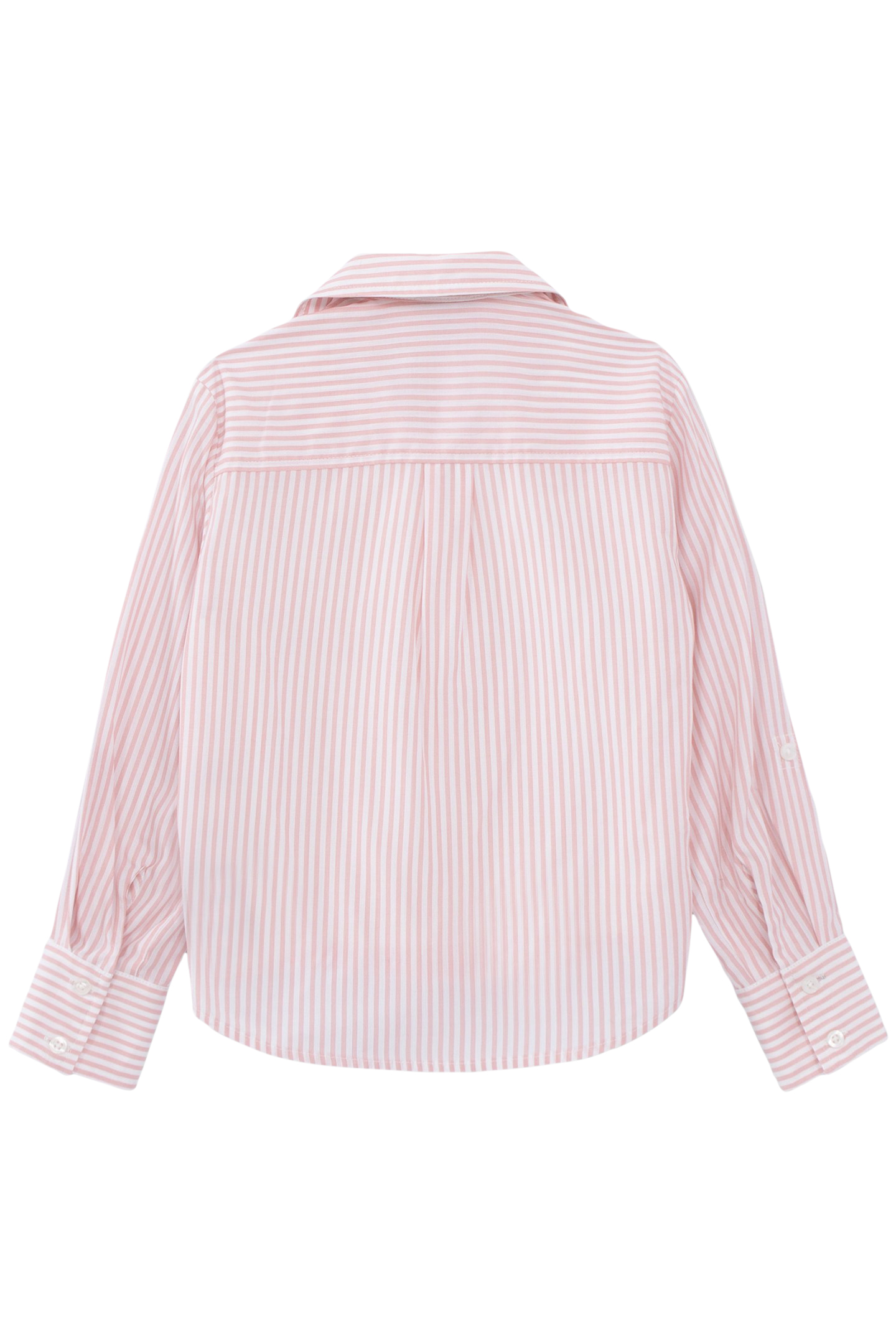 GIRLS’ PINK TROMPE-L'OEIL THIN STRIPED SHIRT 2
