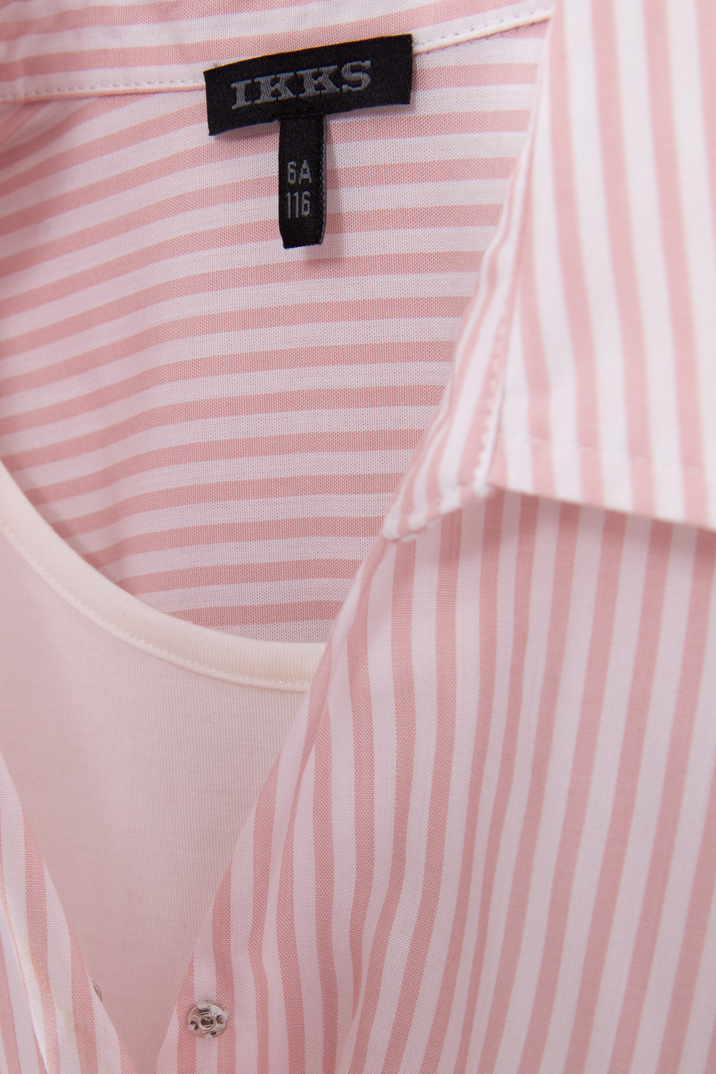 GIRLS’ PINK TROMPE-L'OEIL THIN STRIPED SHIRT 4