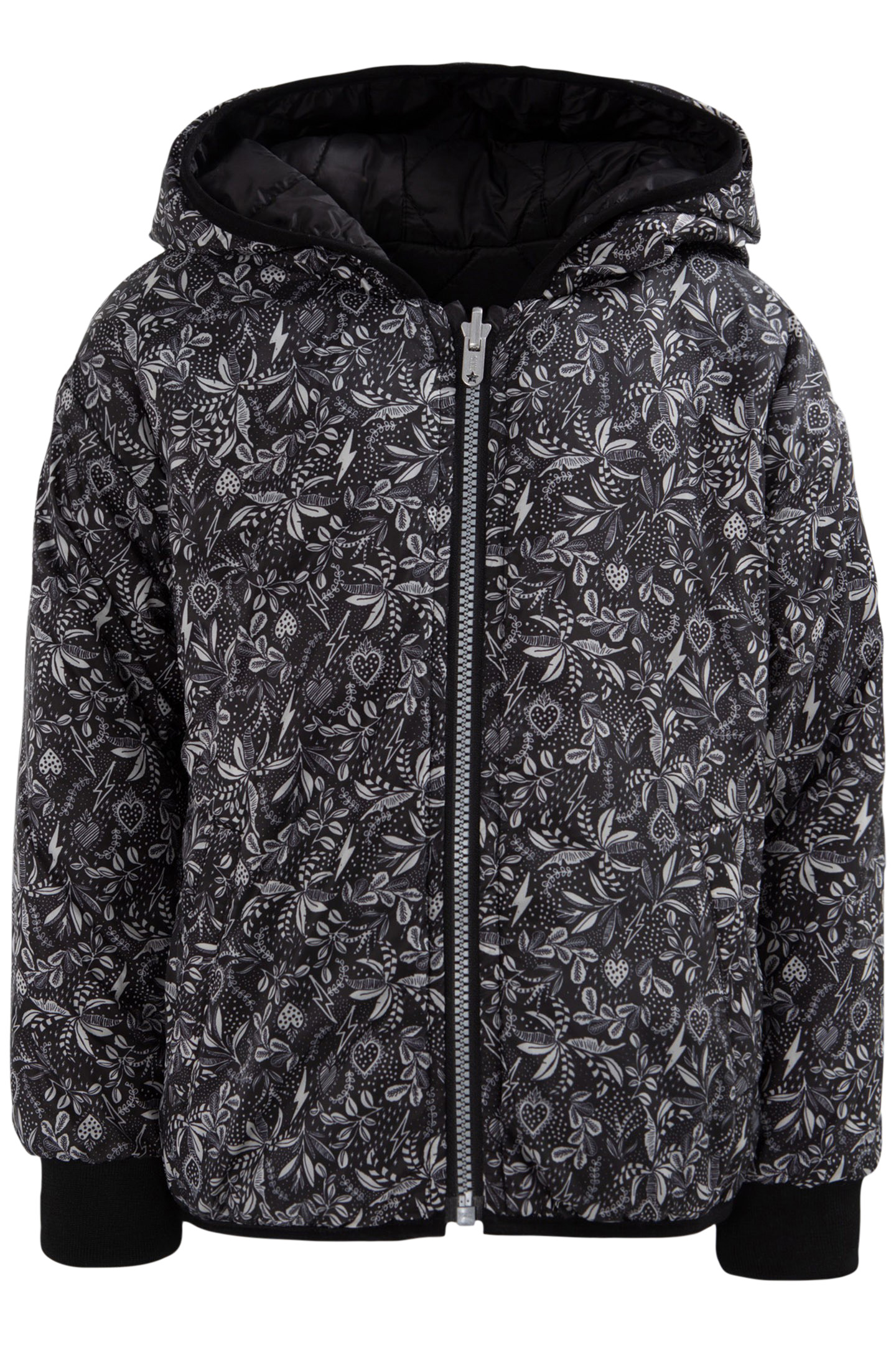 GIRLS’ BLACK ROCK JUNGLE/BLACK REVERSIBLE PADDED JACKET 3