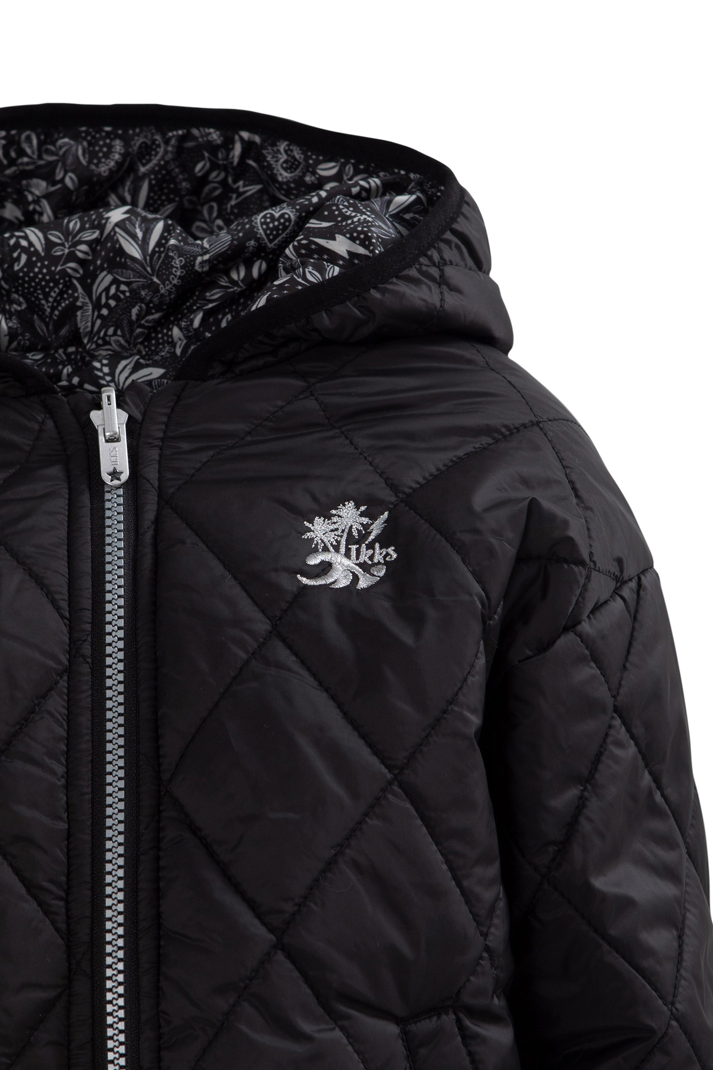 GIRLS’ BLACK ROCK JUNGLE/BLACK REVERSIBLE PADDED JACKET 4