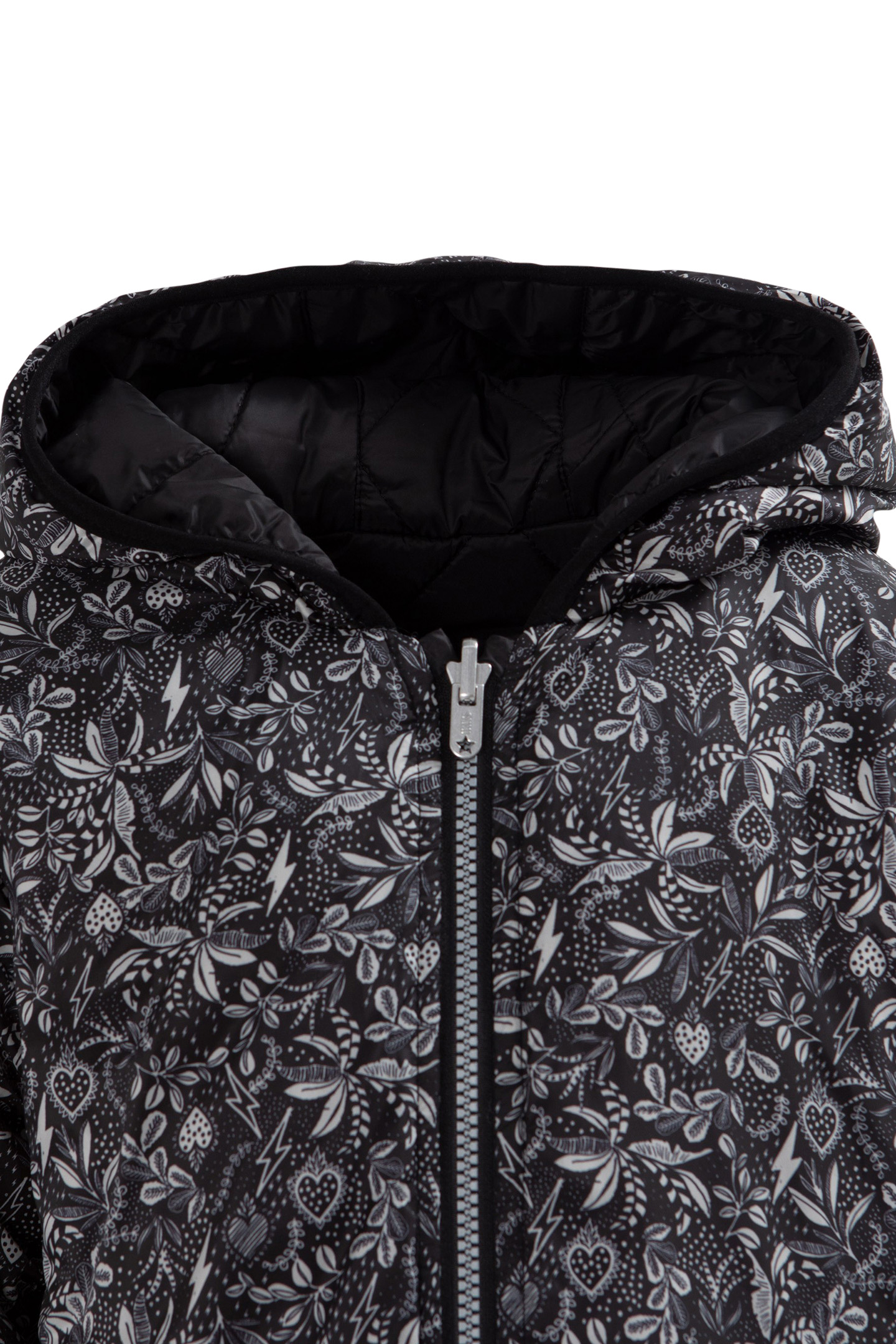 GIRLS’ BLACK ROCK JUNGLE/BLACK REVERSIBLE PADDED JACKET 5